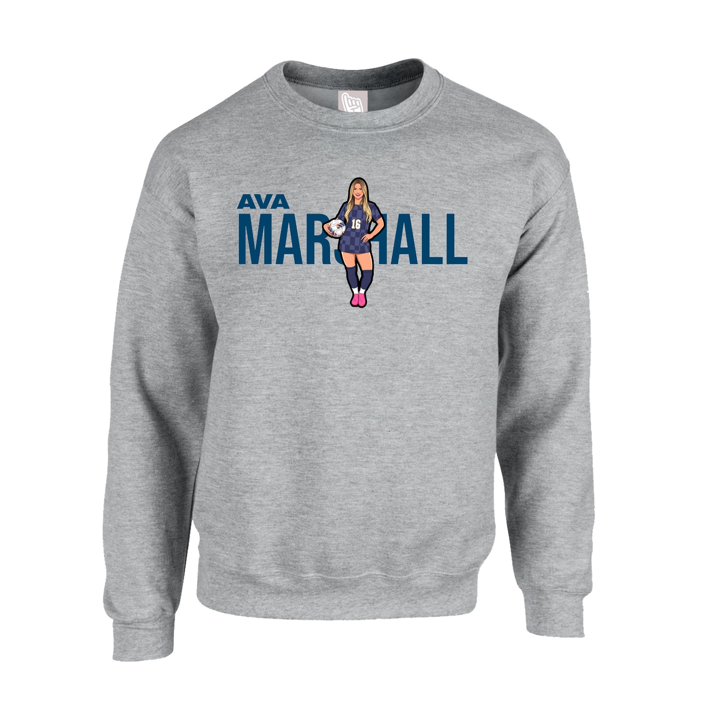 Fleece Crew — Player Name in Grey