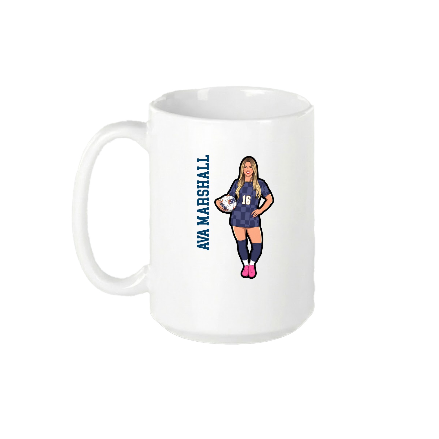 15oz Coffee Mug — Name Vertical in White