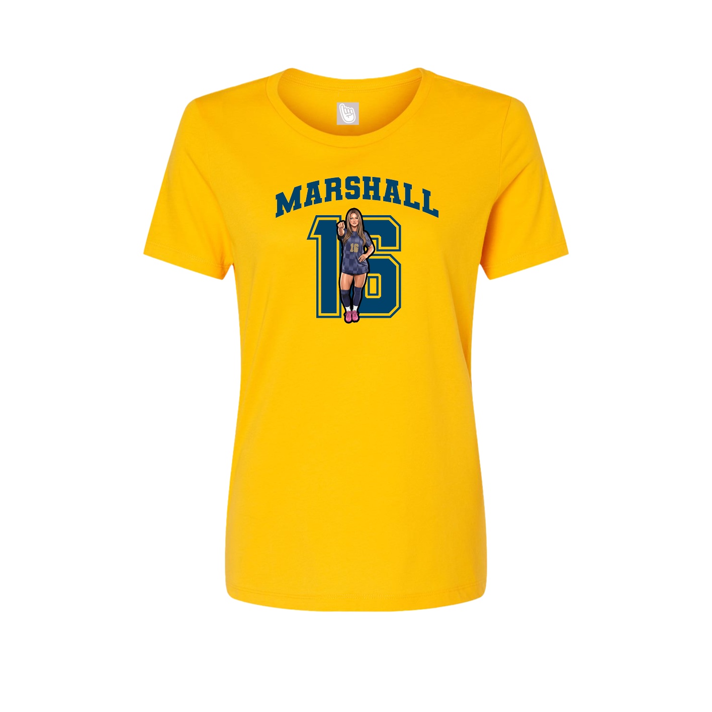 Fitted Women's Tee — Number in Gold