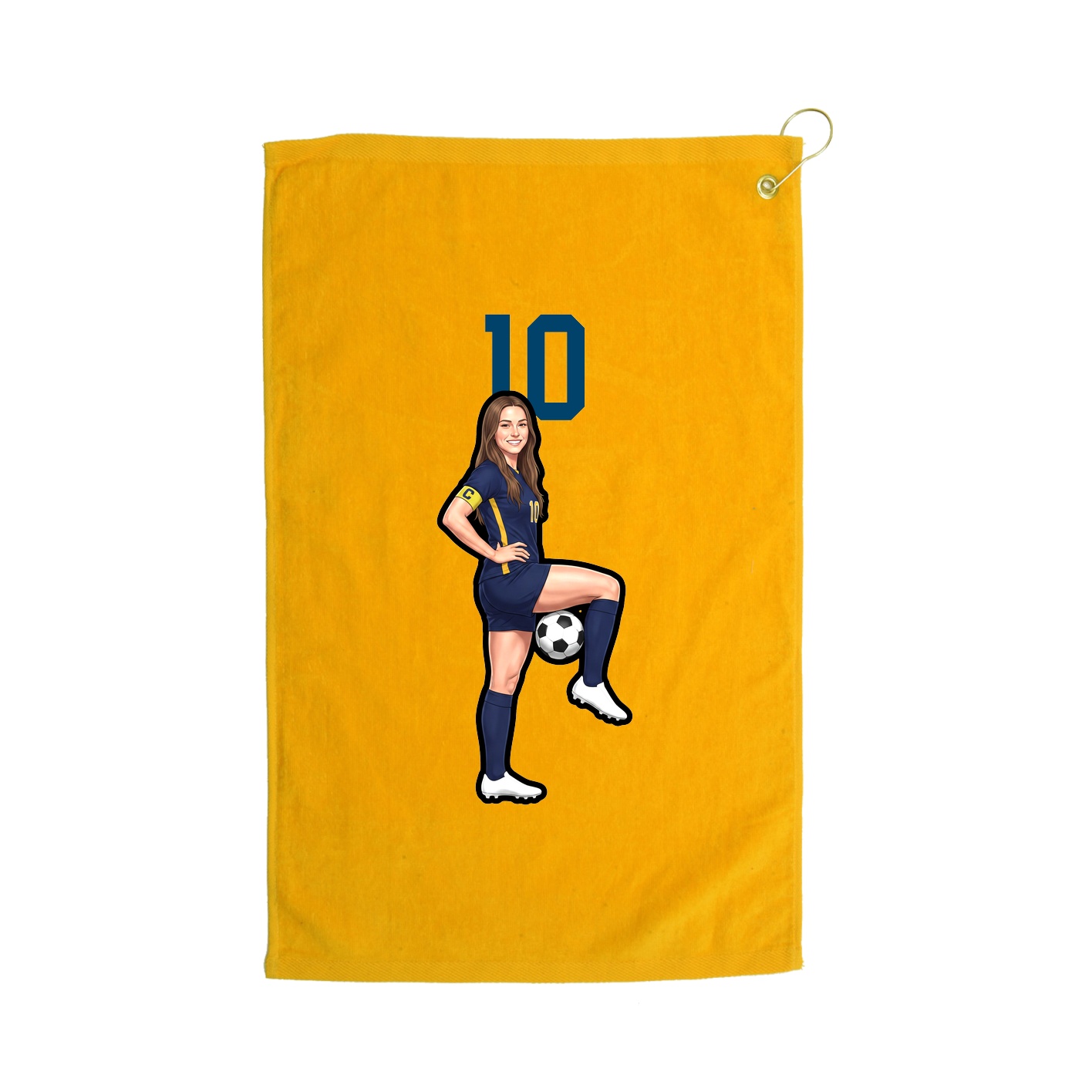 Golf Towel — Number Top in Gold