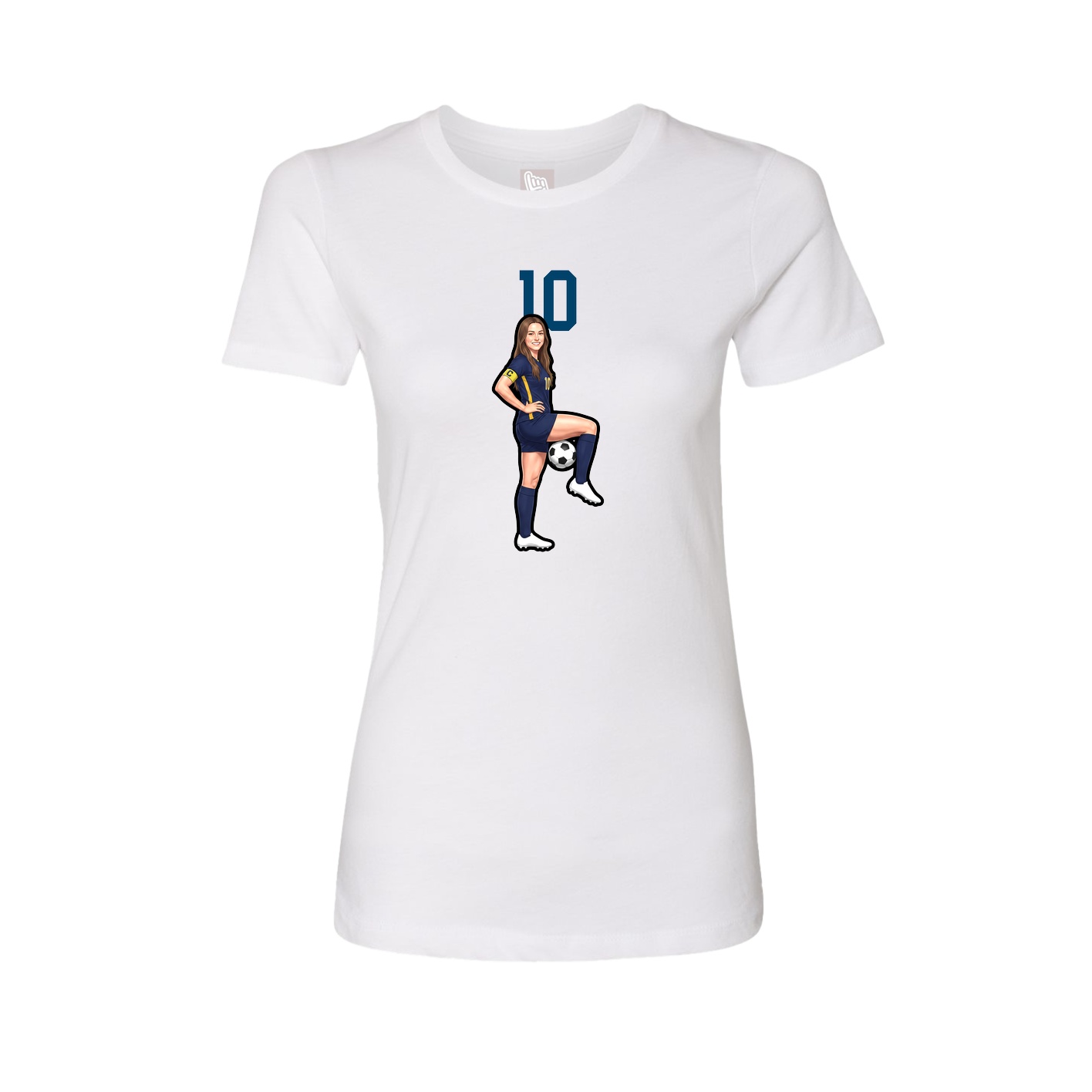 Fitted Women's Tee — Number Top in White