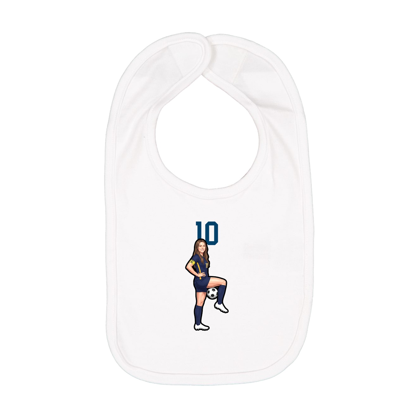 Infant Bib — Number Top in White