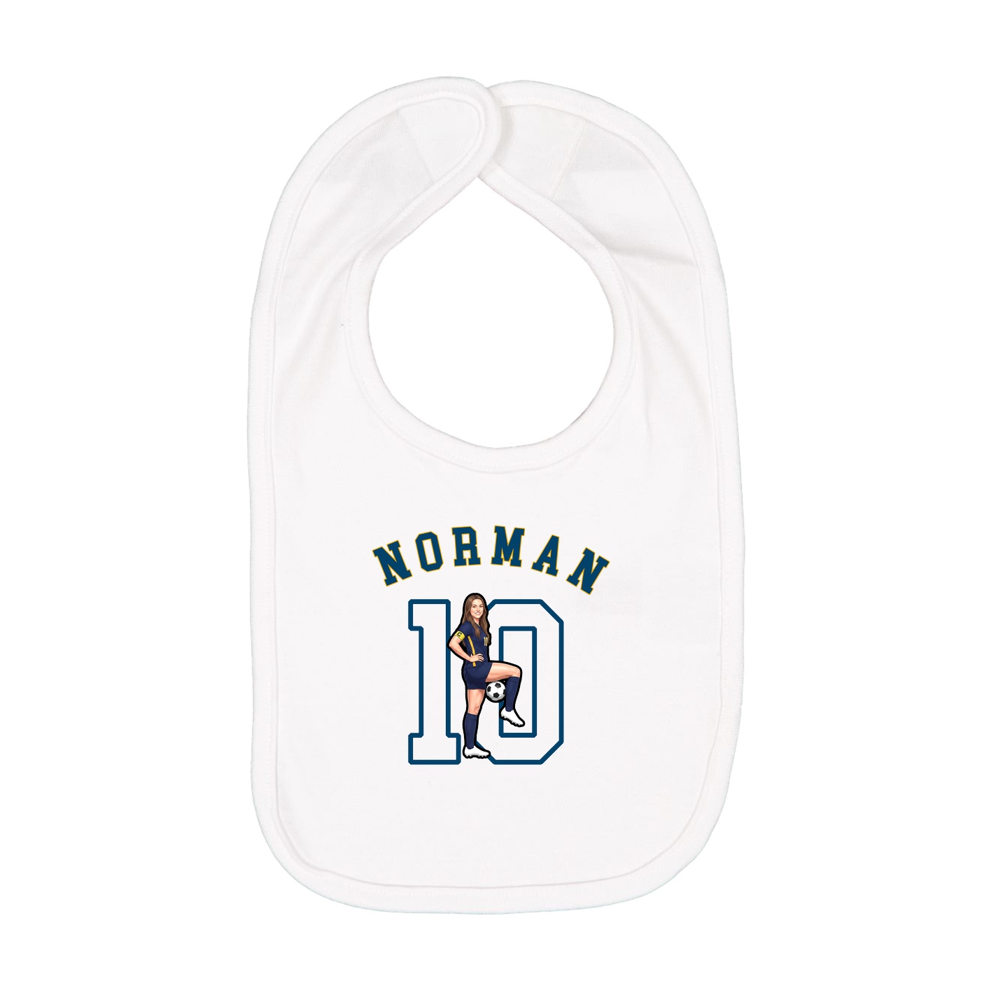 Infant Bib — Shirsey Arch in White
