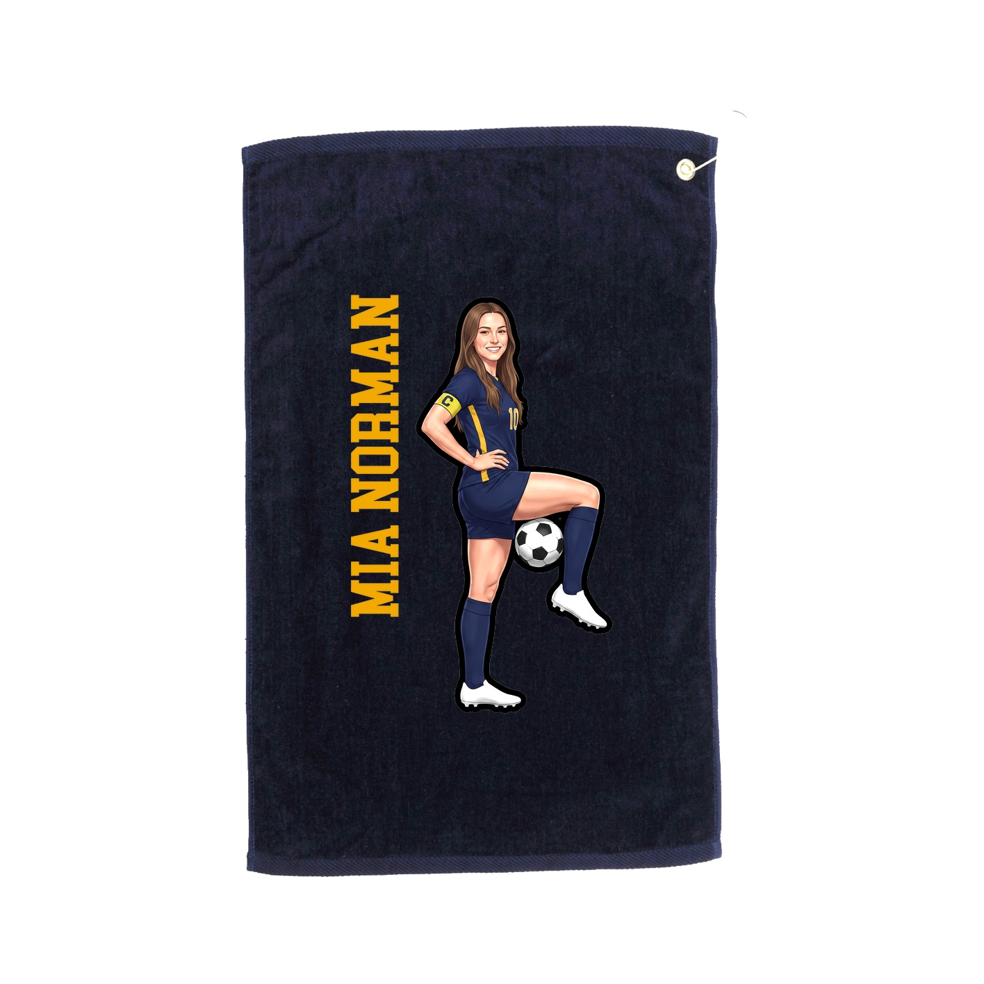 Golf Towel — Name Vertical in Navy