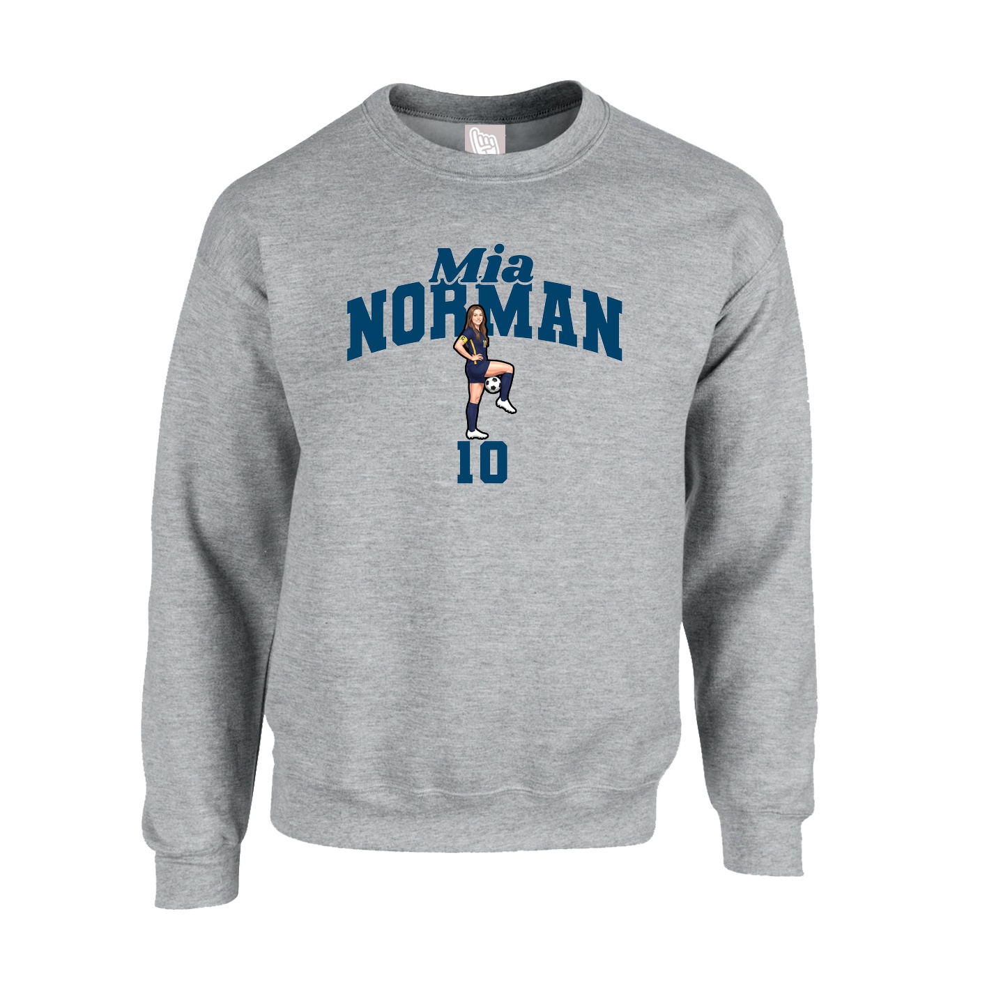Fleece Crew — Signature Arch in Grey