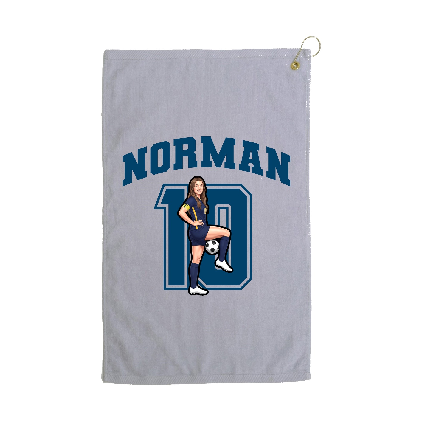 Golf Towel — Number in Grey