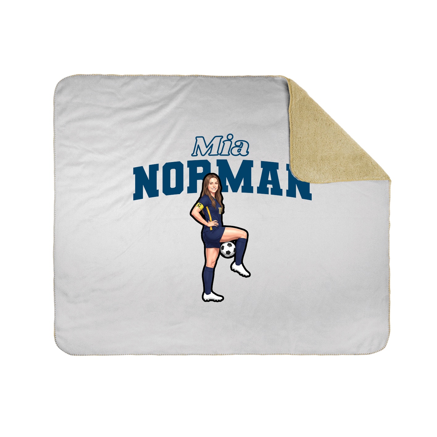Throw Blanket — Name Arch in White