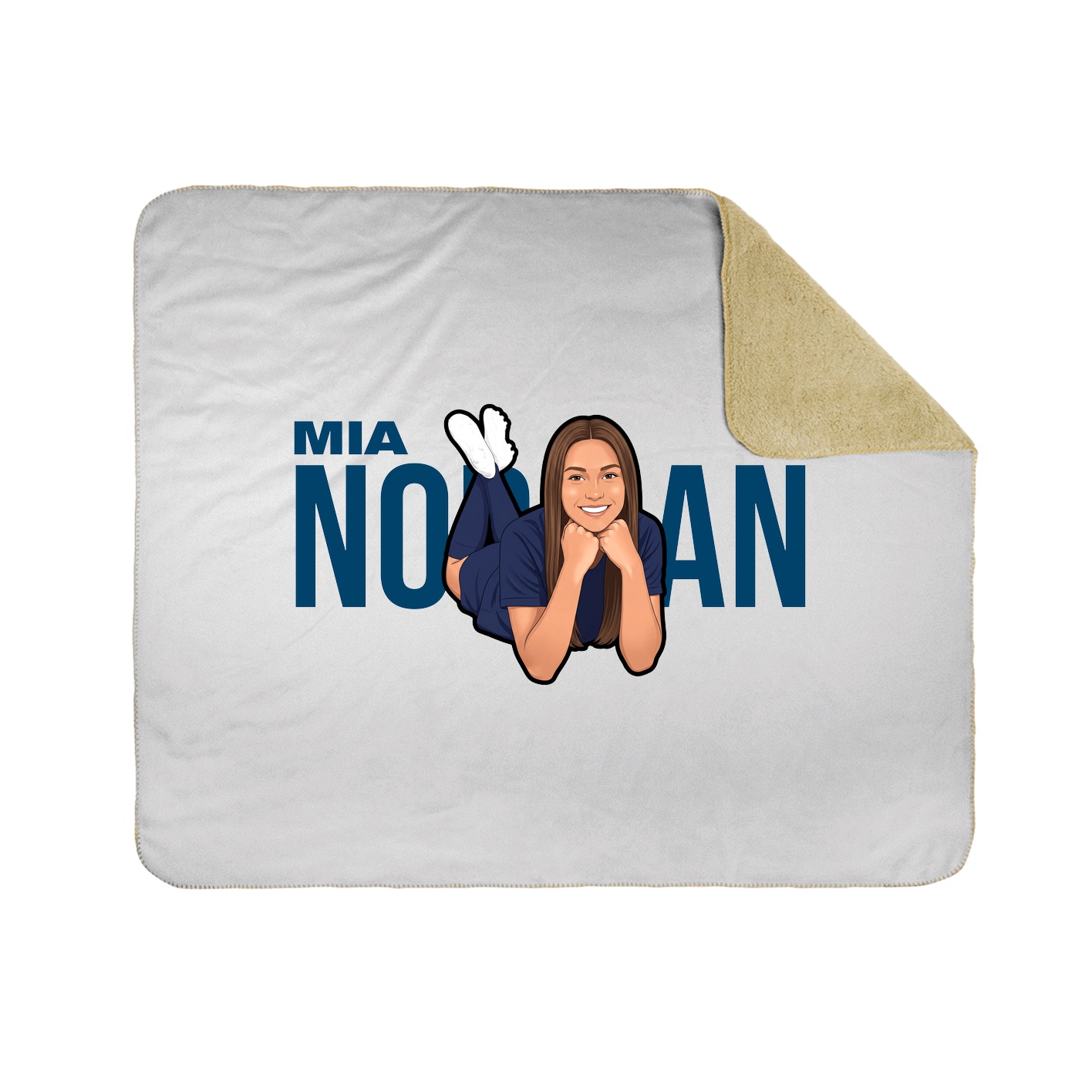 Throw Blanket — Player Name in White