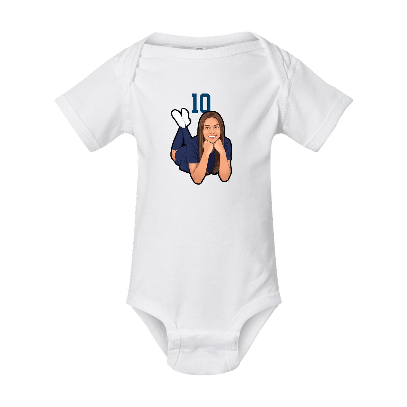 Baby Onesie — Number Top in White