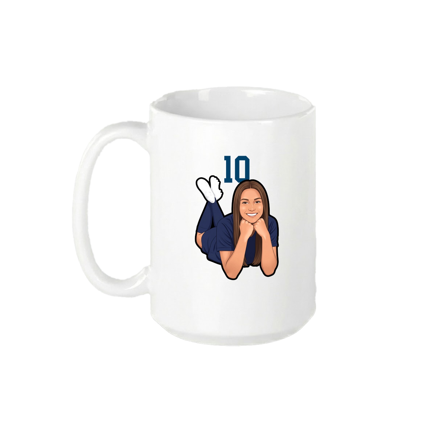 15oz Coffee Mug — Number Top in White