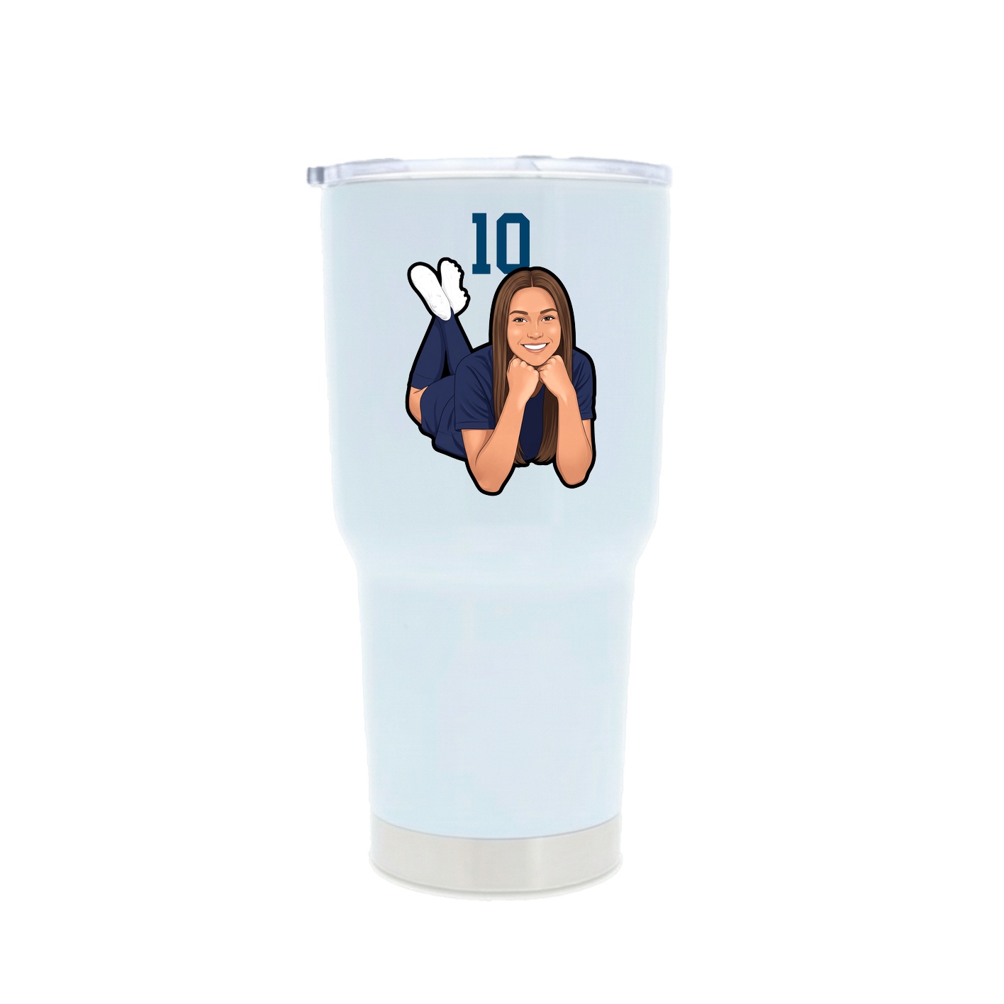 30oz Stainless Steel Tumbler — Number Top in White