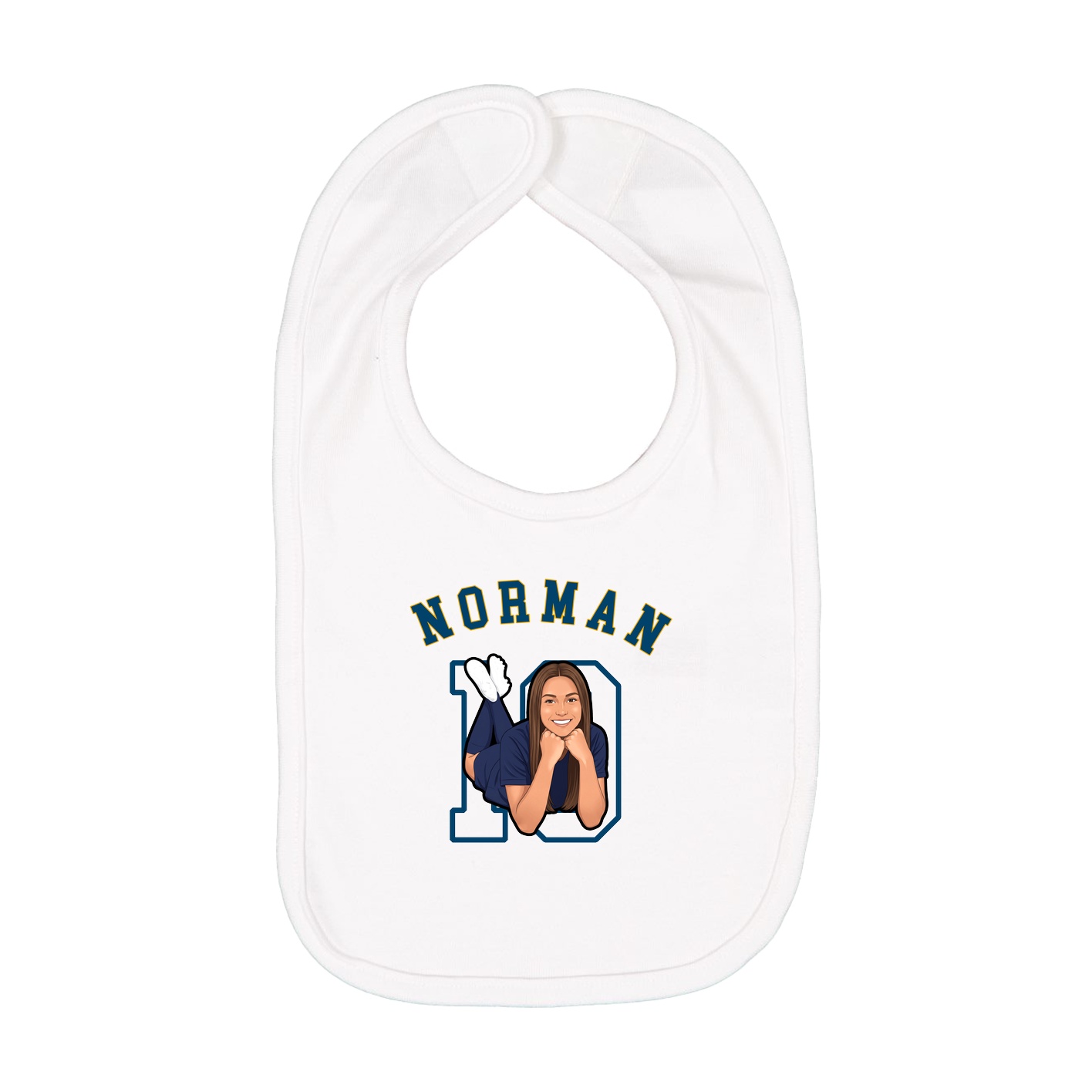 Infant Bib — Shirsey Arch in White