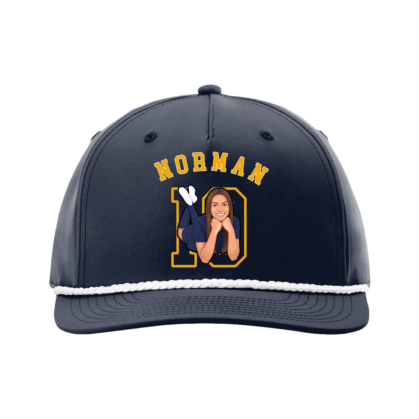 Five-Panel Classic Rope Cap — Shirsey Arch in Navy