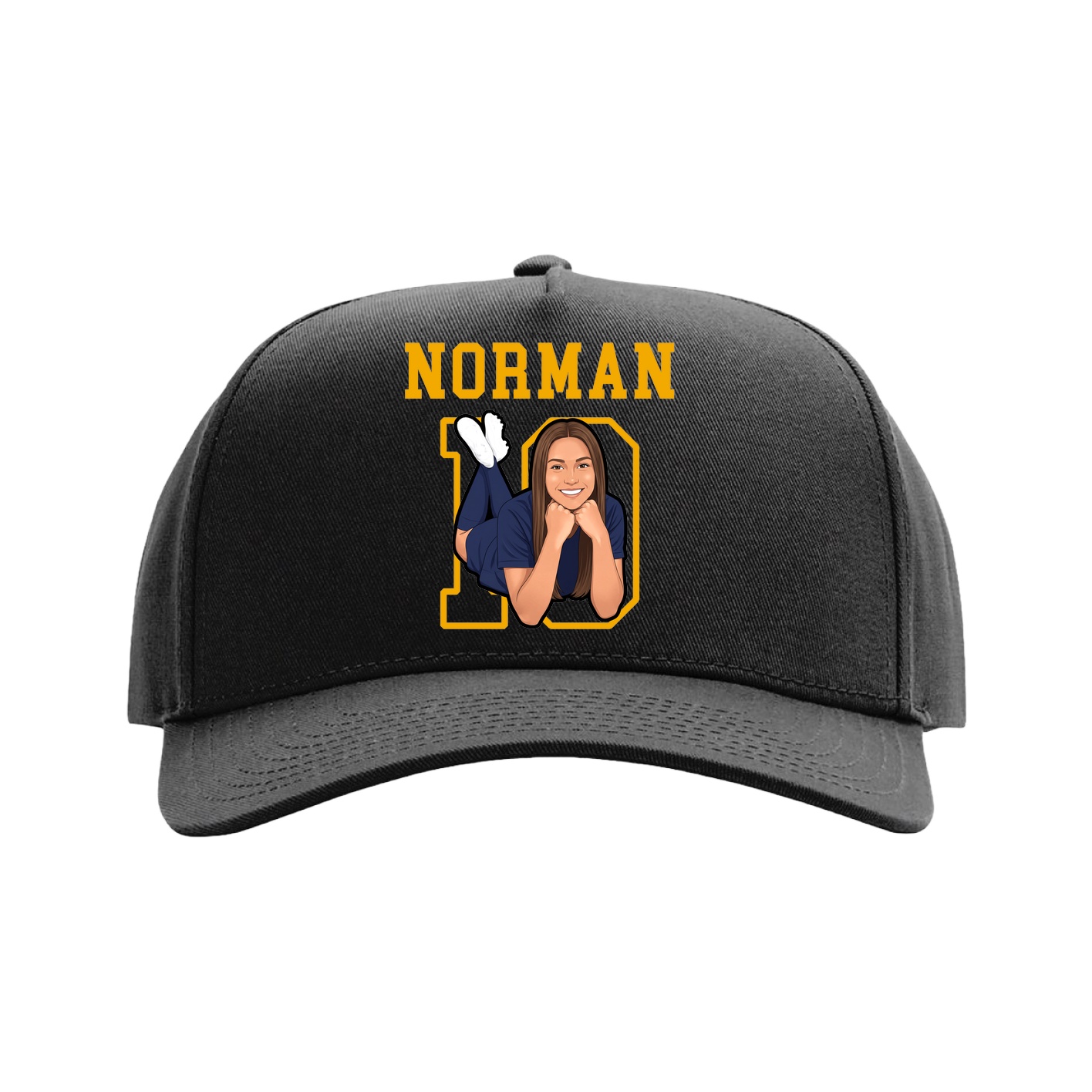 Full Fabric Five-Panel Champ Cap — Shirsey in Black