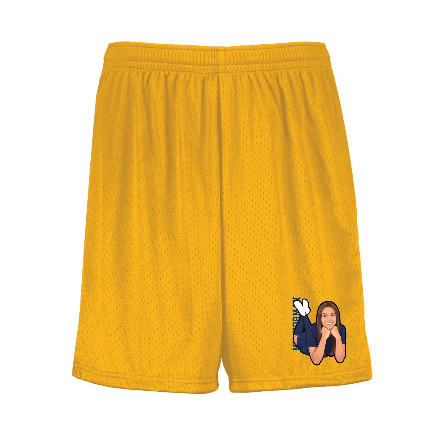 Shorts — Name Vertical in Gold