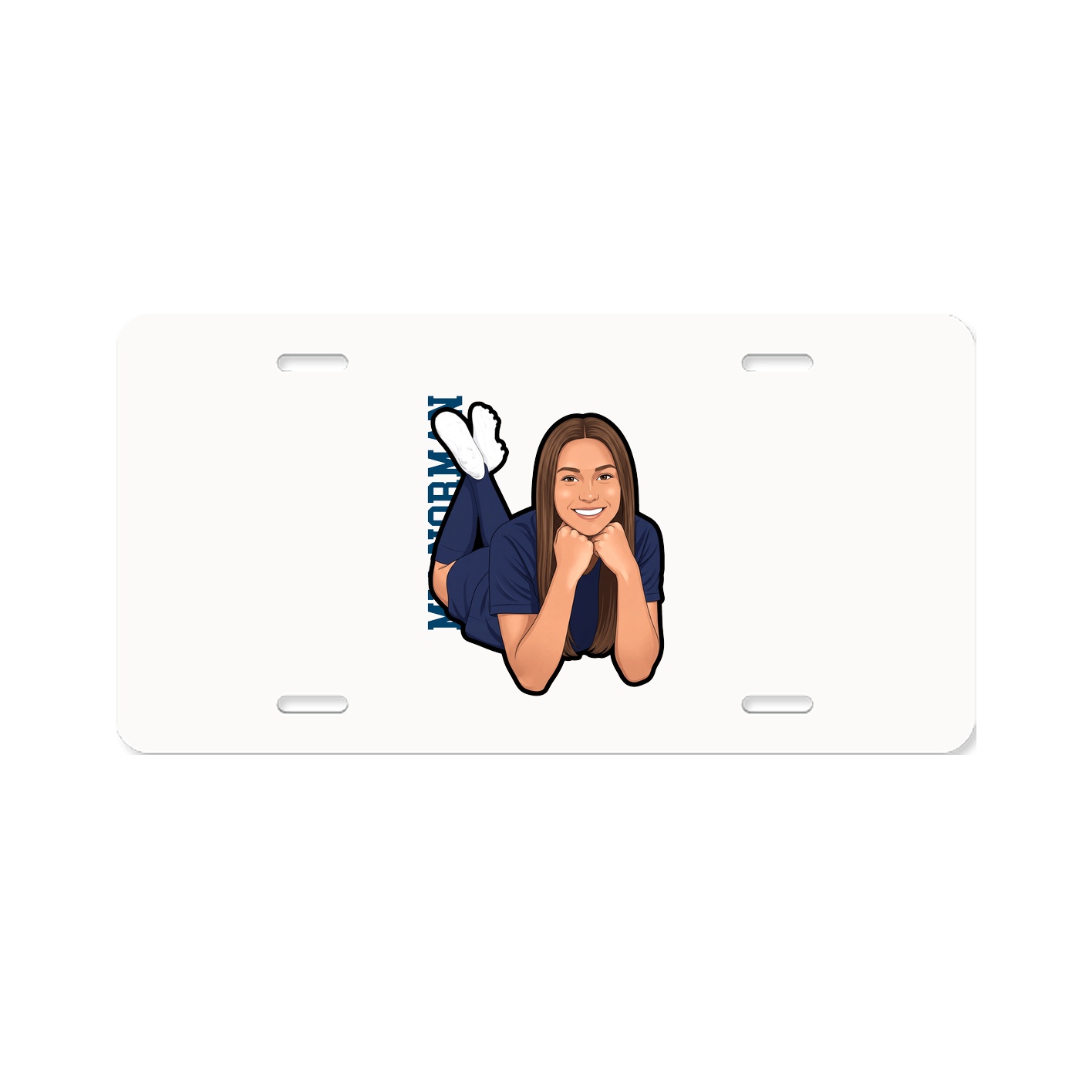 License Plate — Name Vertical in Classic