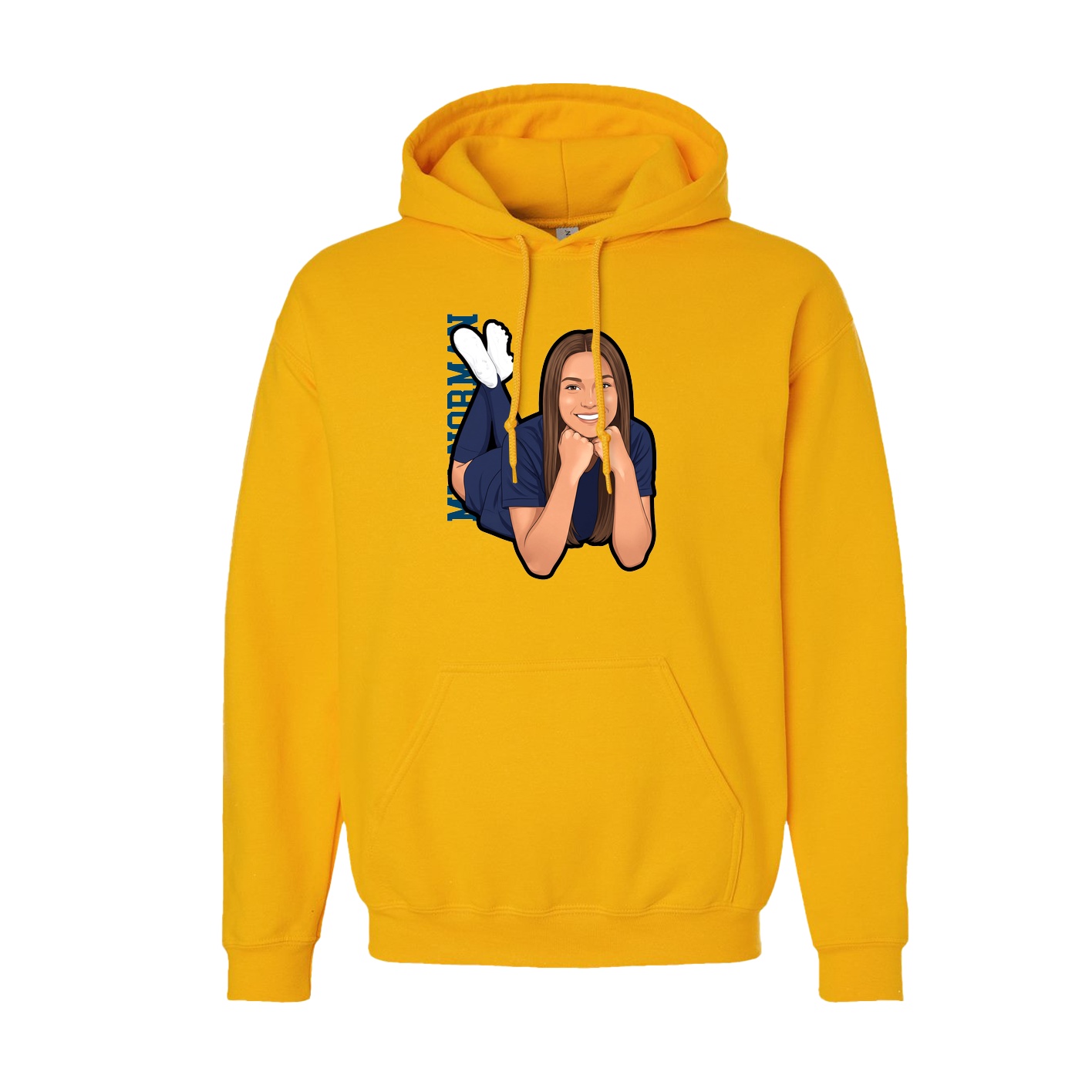 Youth Hoodie — Name Vertical in Gold