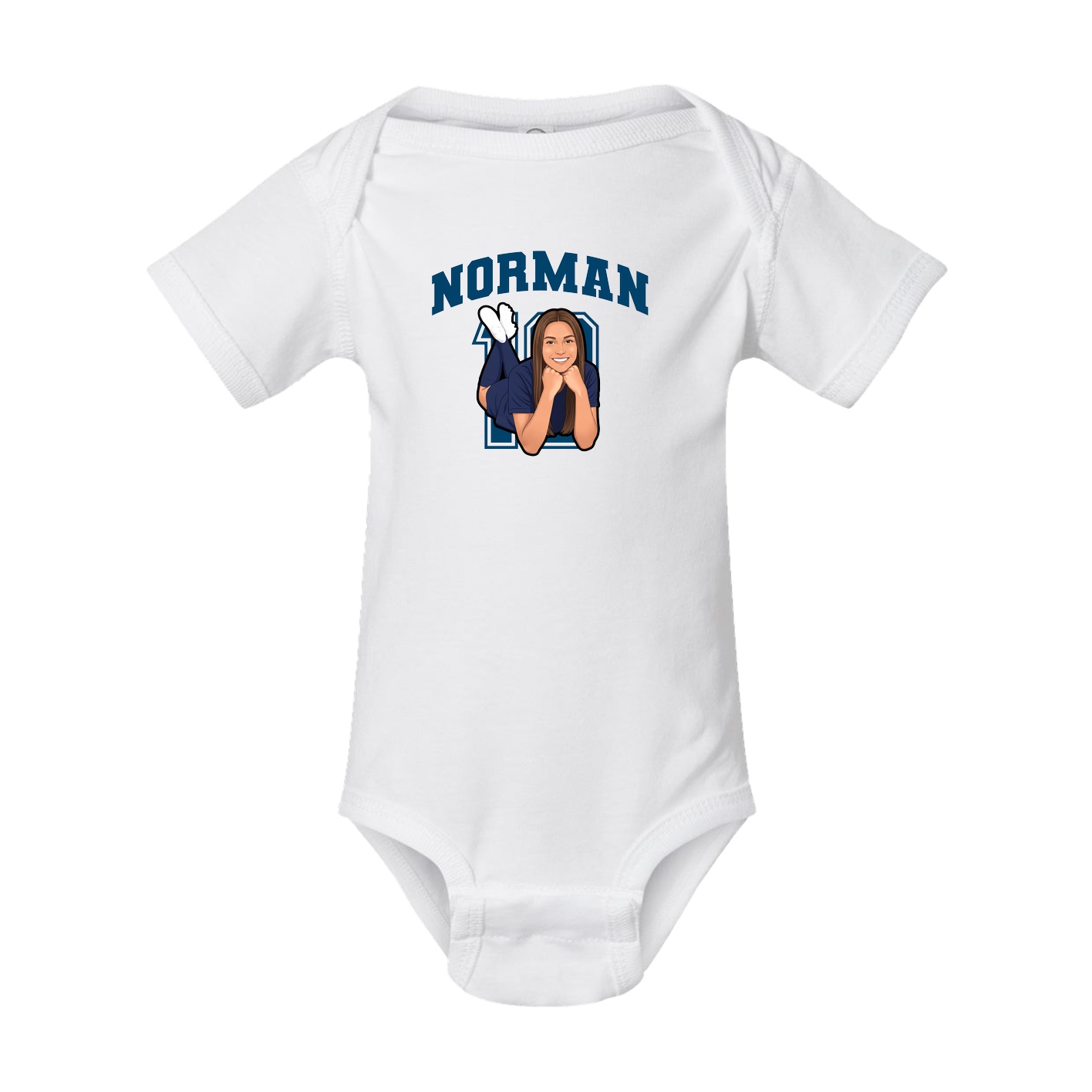 Baby Onesie — Number in White