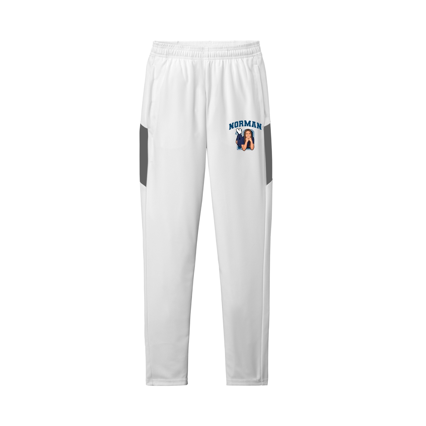 Team Travel Pant — Number in White/Grey