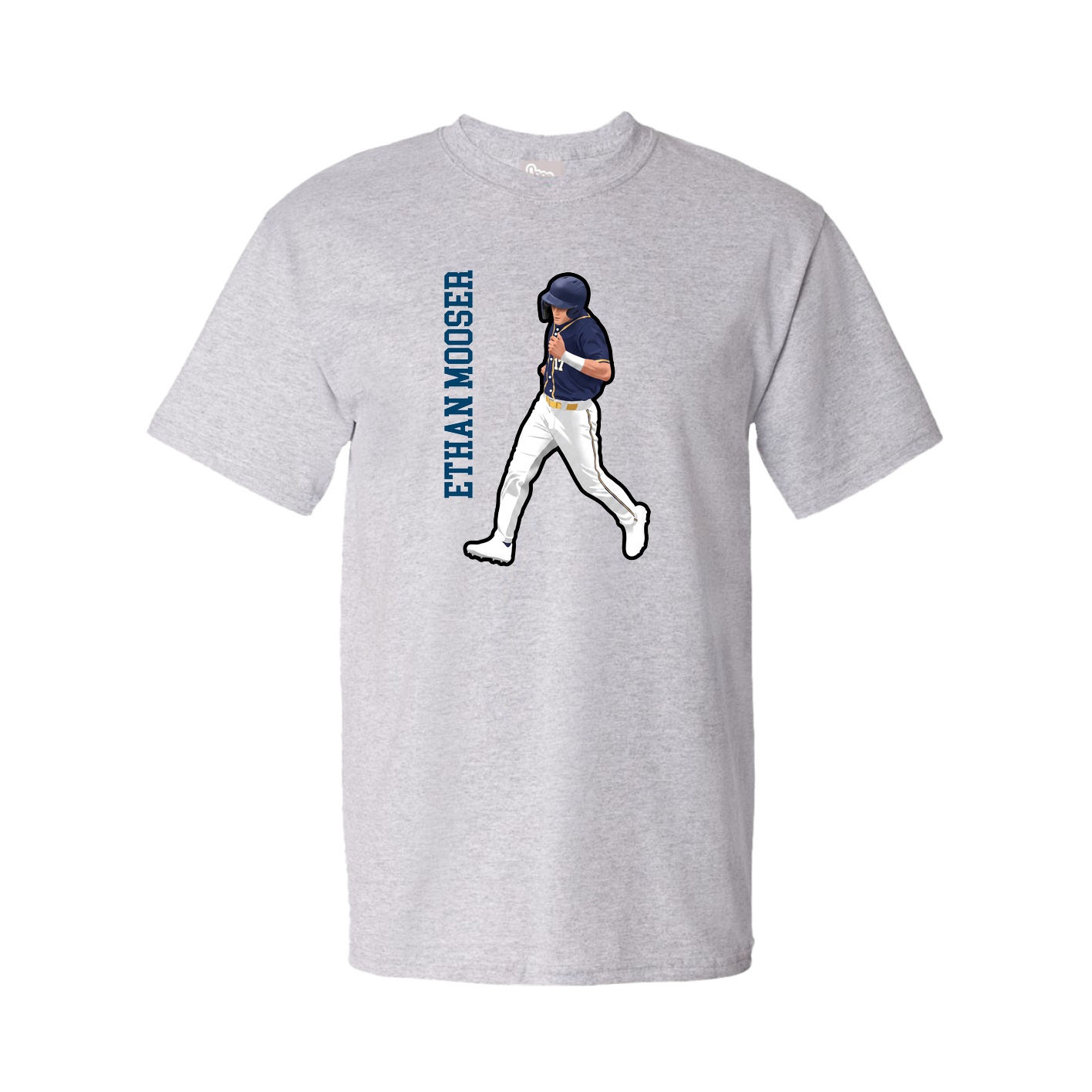 Tee — Name Vertical in Grey