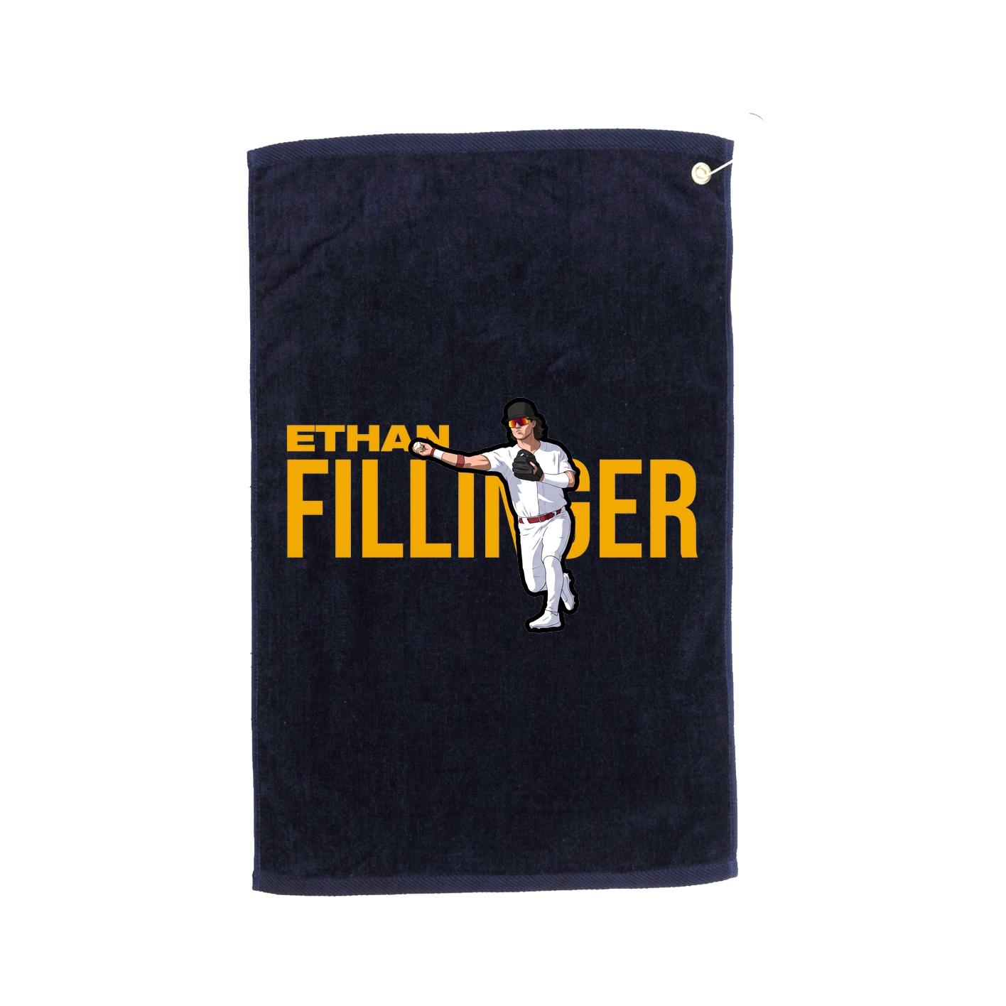 Golf Towel — Player Name in Navy