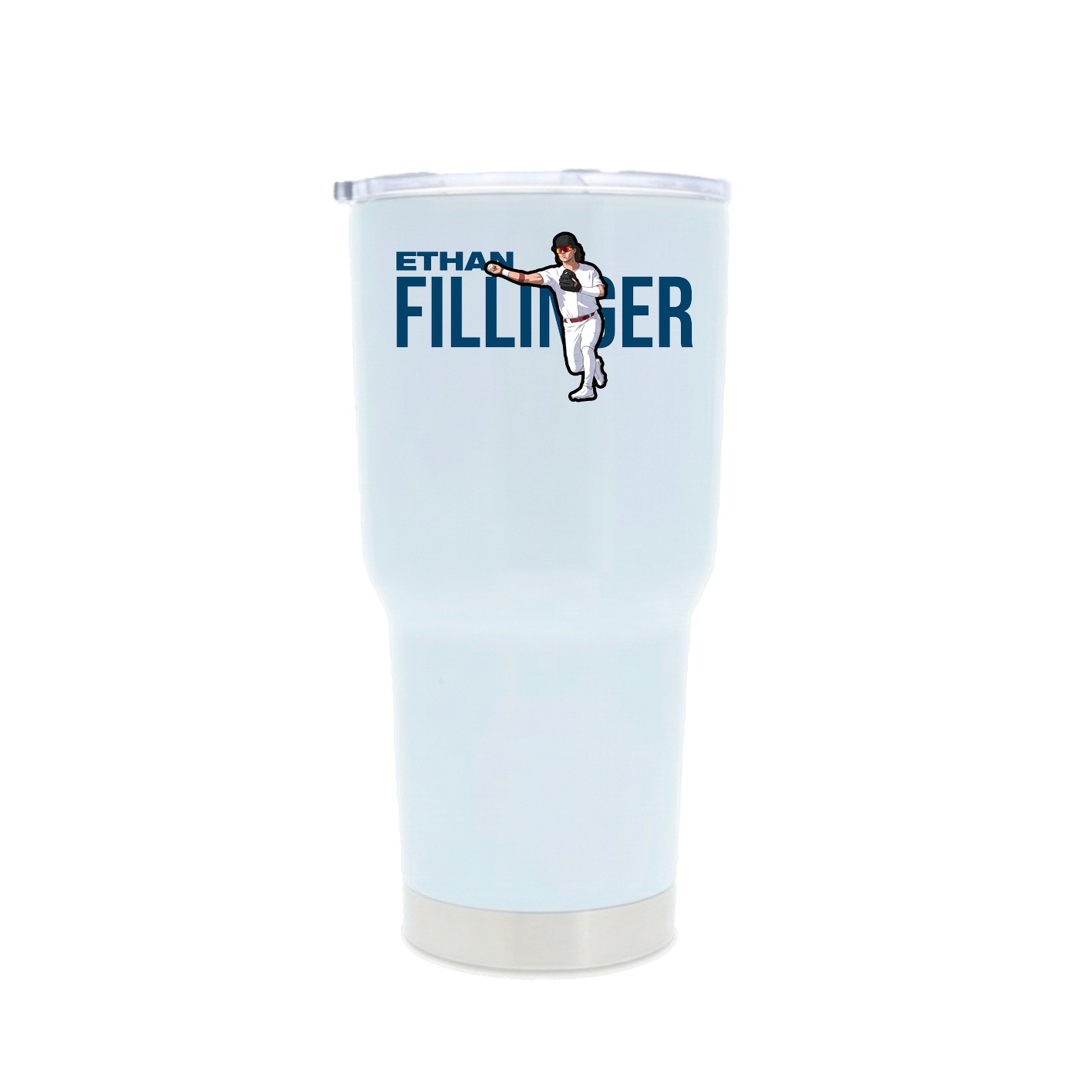 30oz Stainless Steel Tumbler — Player Name in White