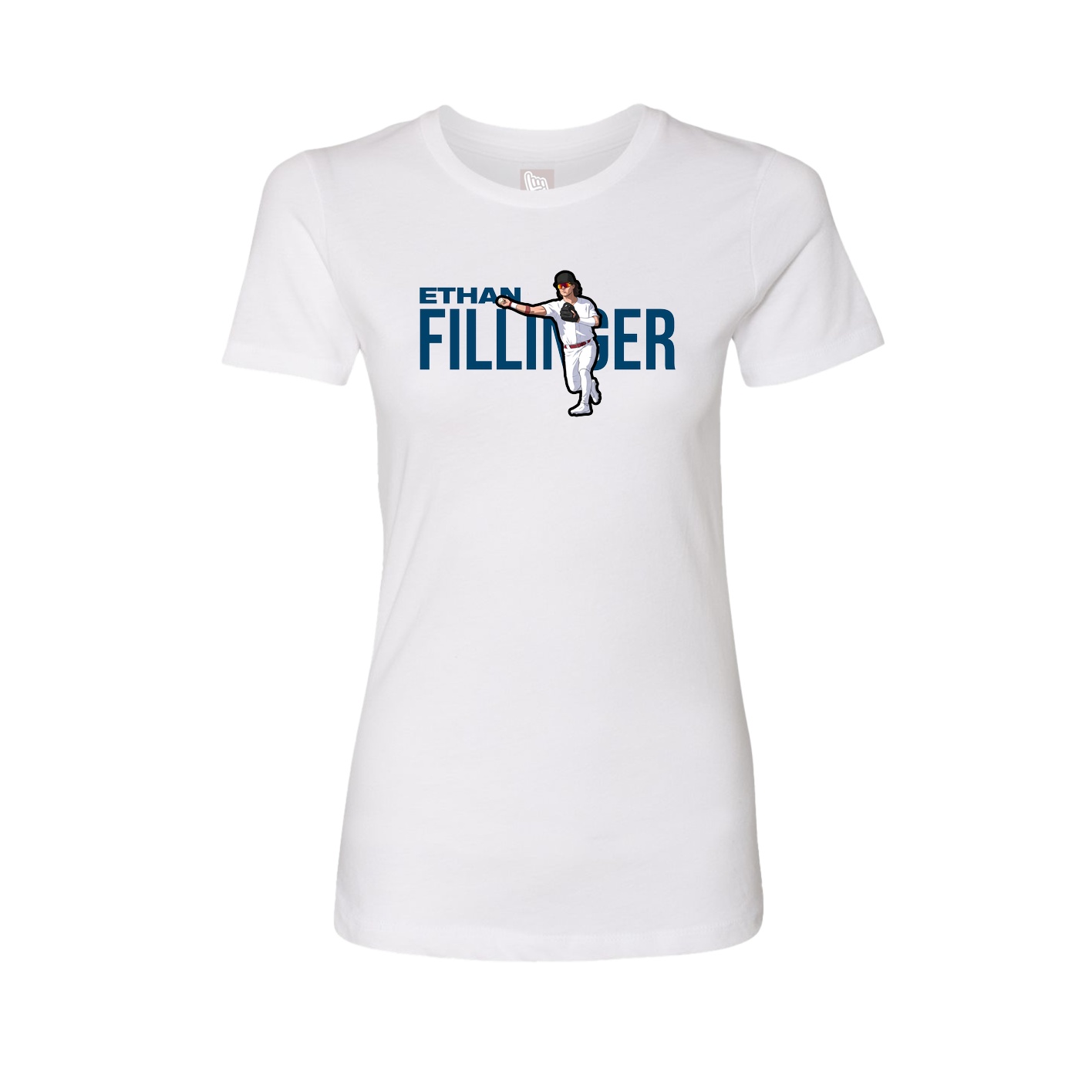 Fitted Women's Tee — Player Name in White