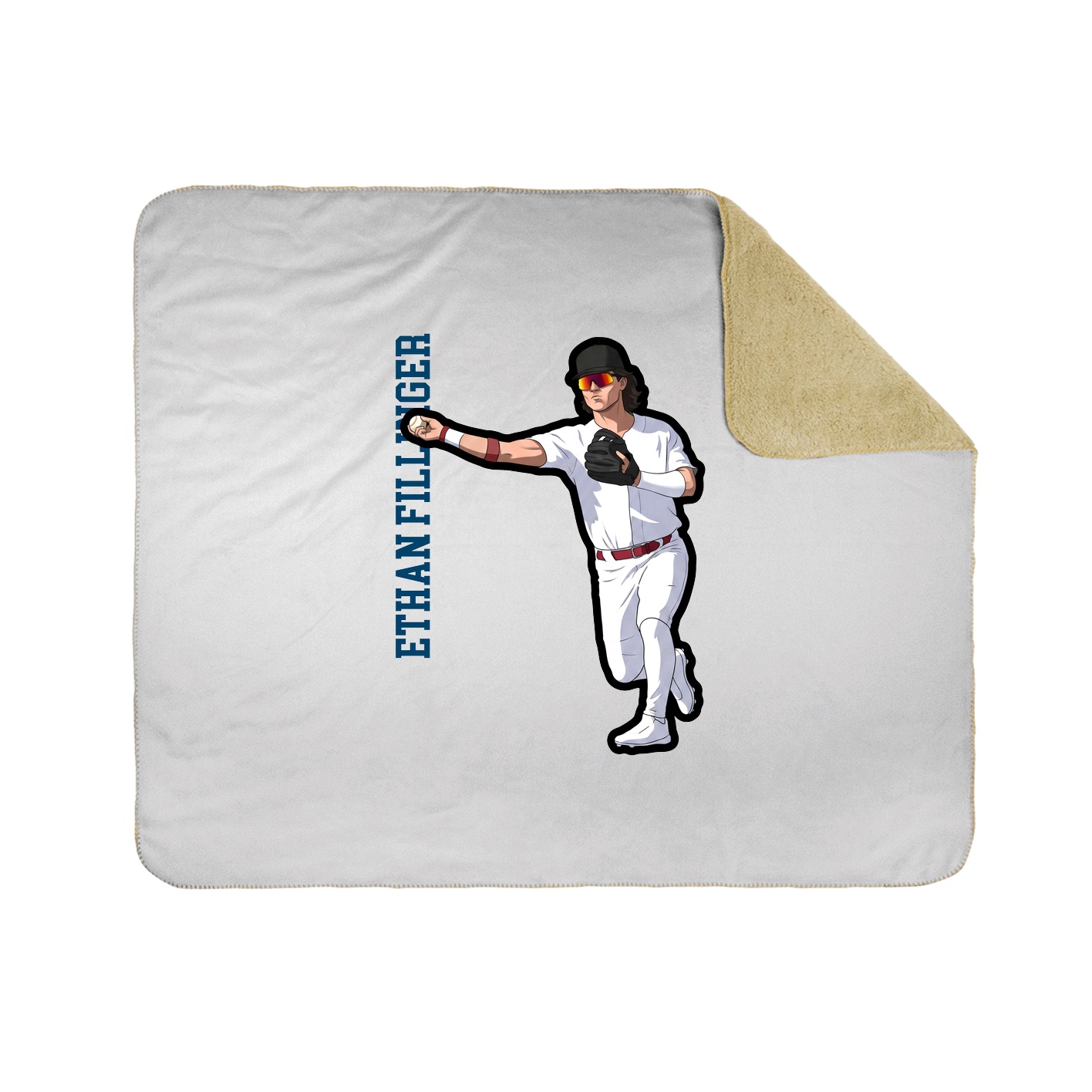 Throw Blanket — Name Vertical in White