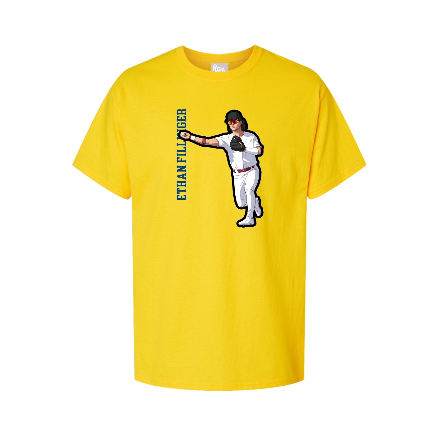Youth Tee — Name Vertical in Gold