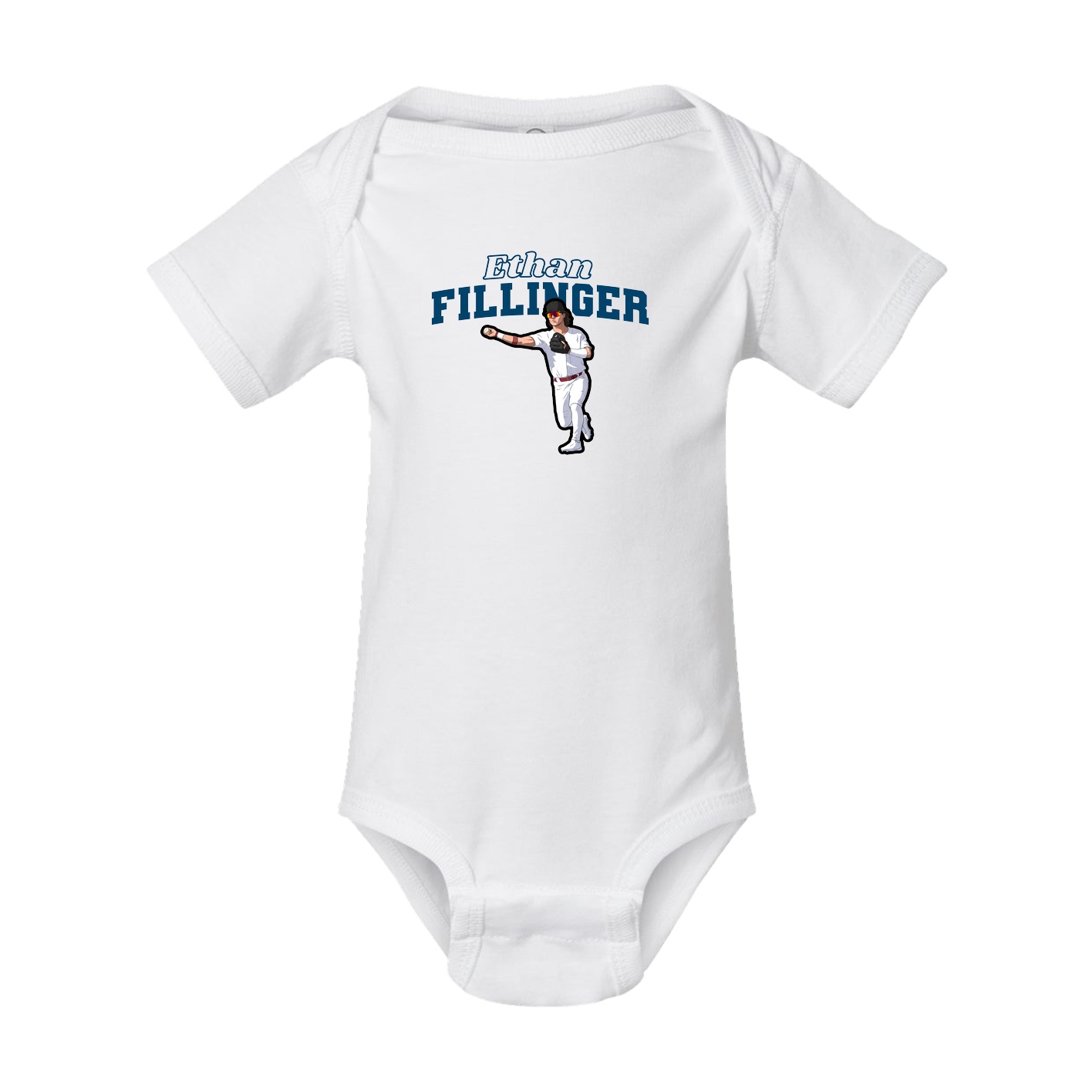 Baby Onesie — Name Arch in White