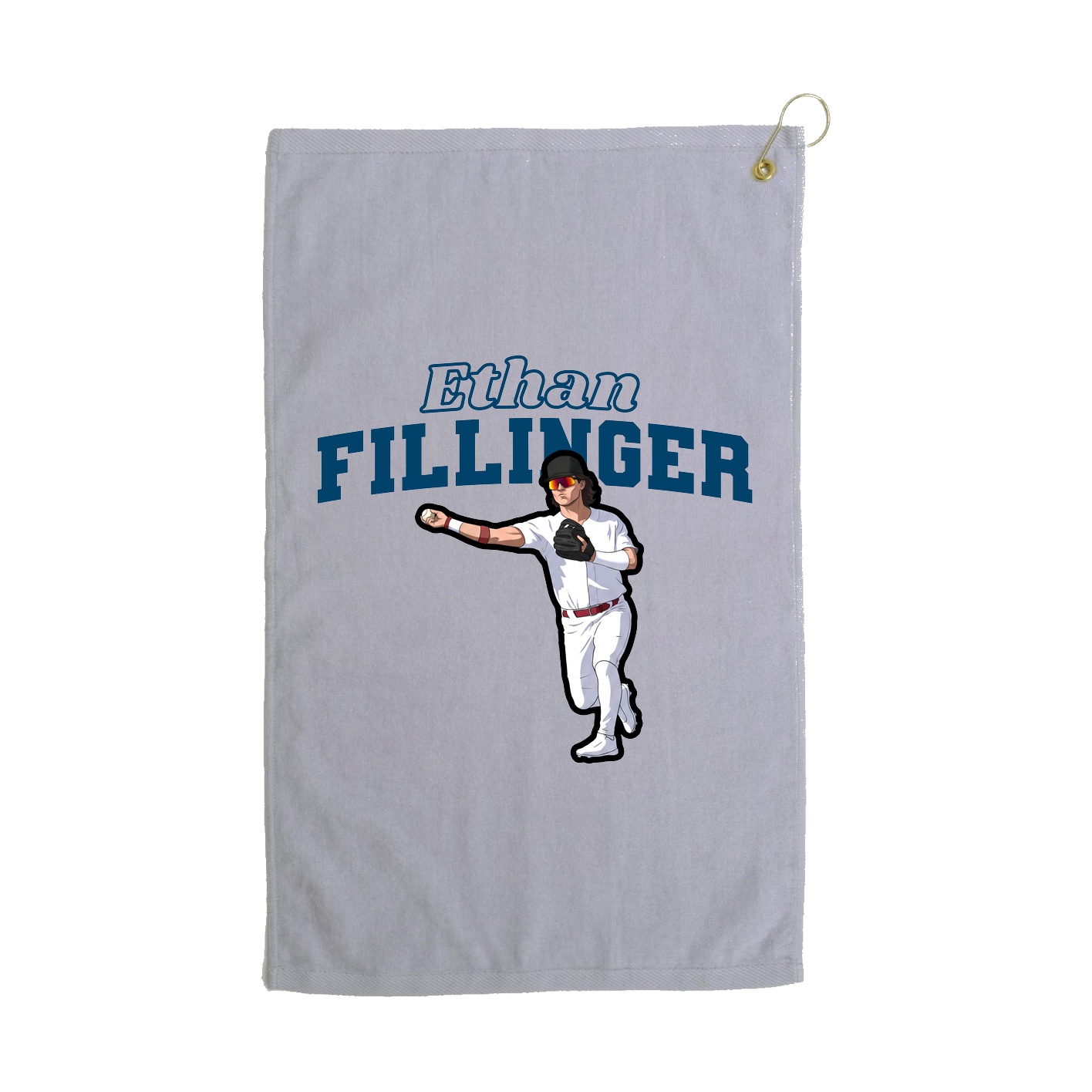 Golf Towel — Name Arch in Grey