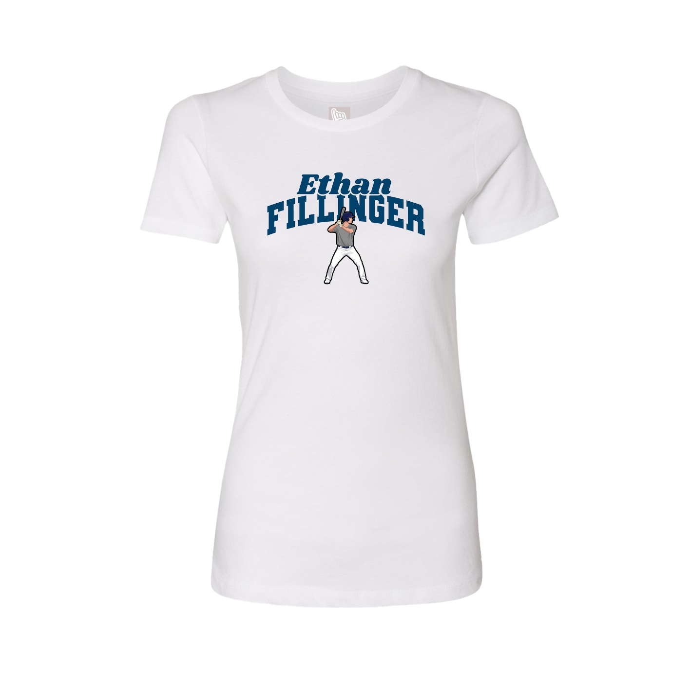 Fitted Women's Tee — Signature Arch in White