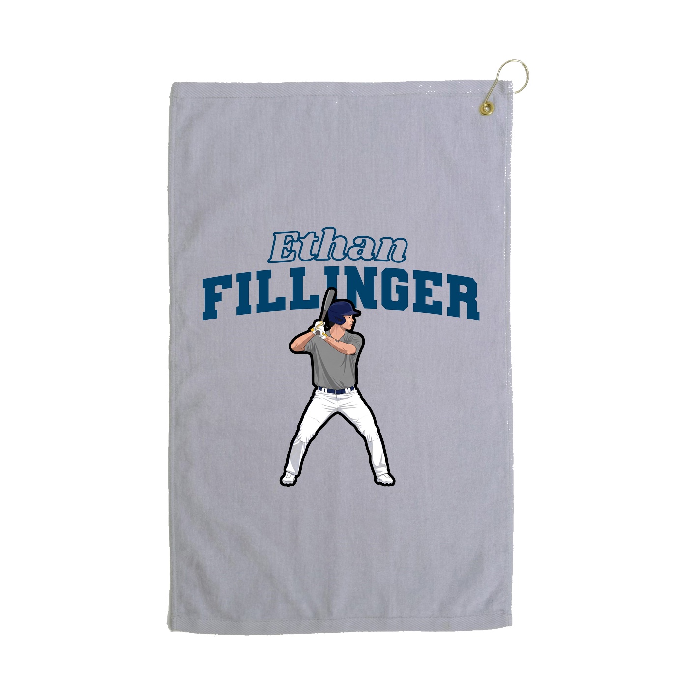 Golf Towel — Name Arch in Grey