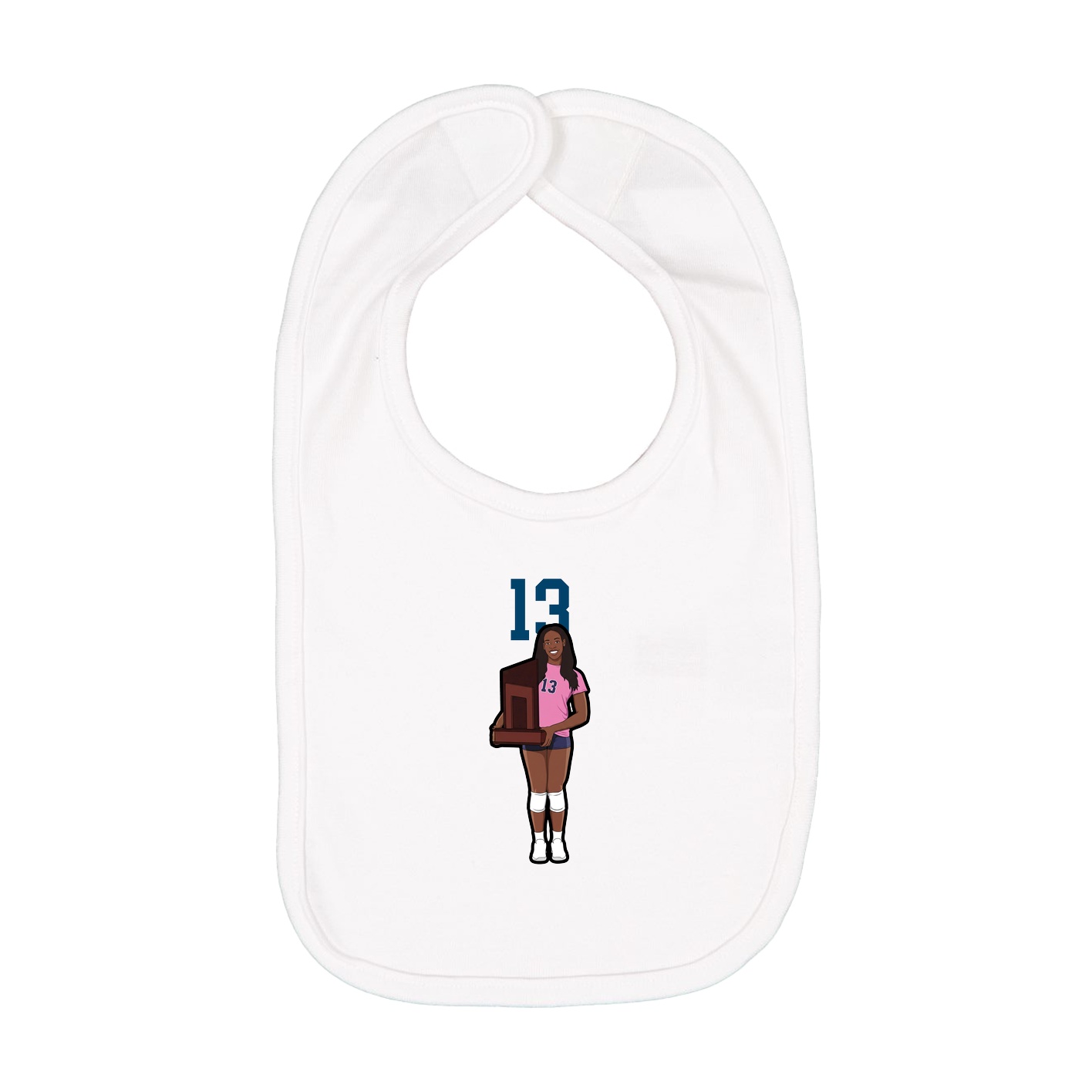 Infant Bib — Number Top in White