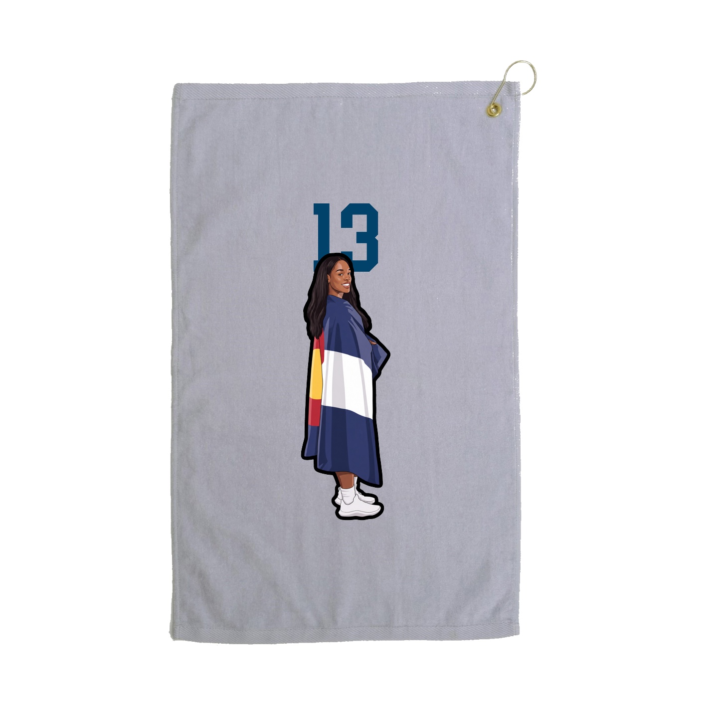 Golf Towel — Number Top in Grey