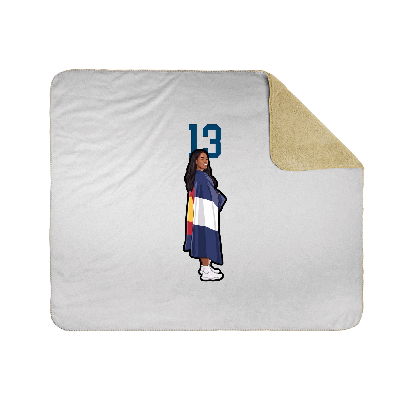 Throw Blanket — Number Top in White