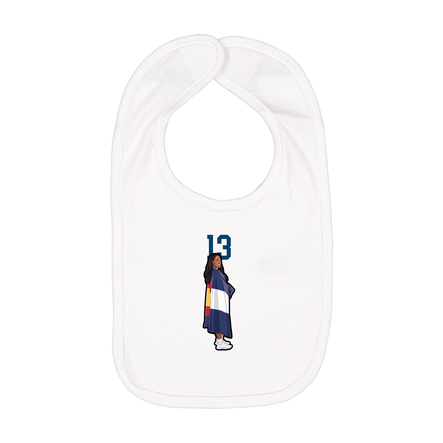 Infant Bib — Number Top in White