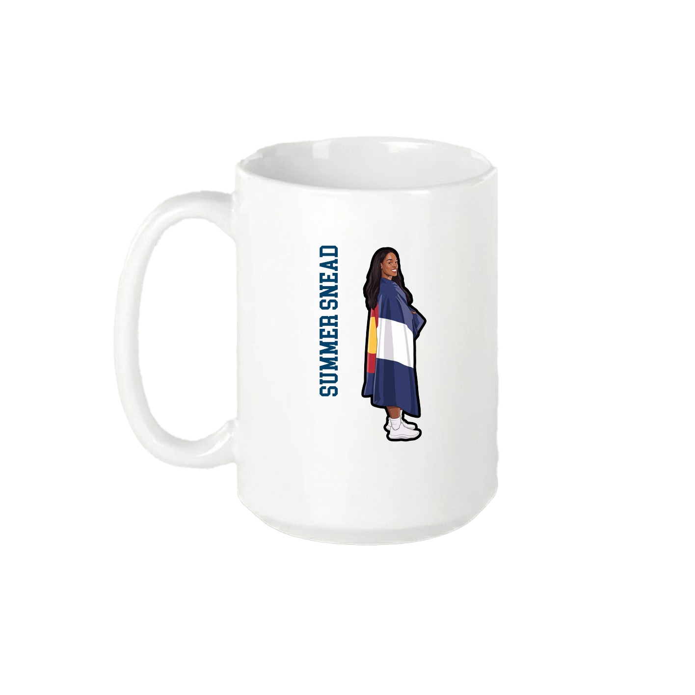 15oz Coffee Mug — Name Vertical in White