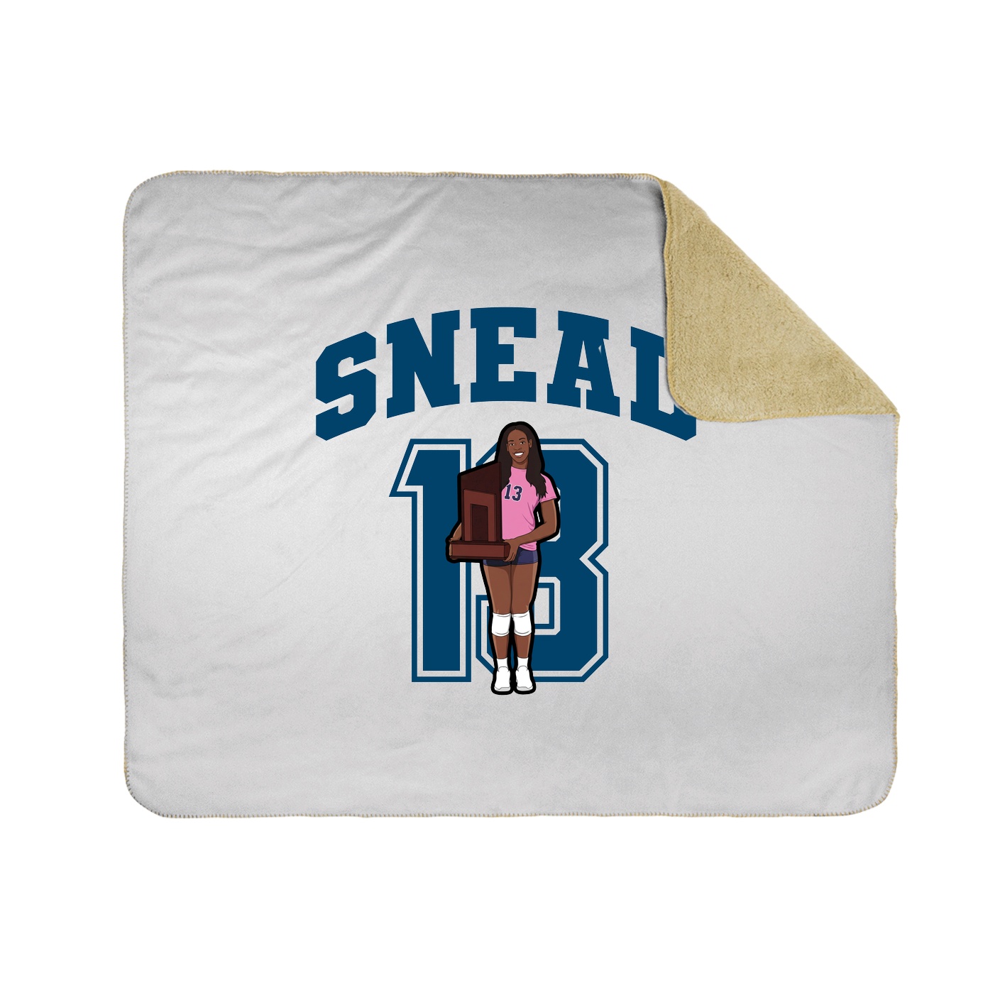 Throw Blanket — Number in White