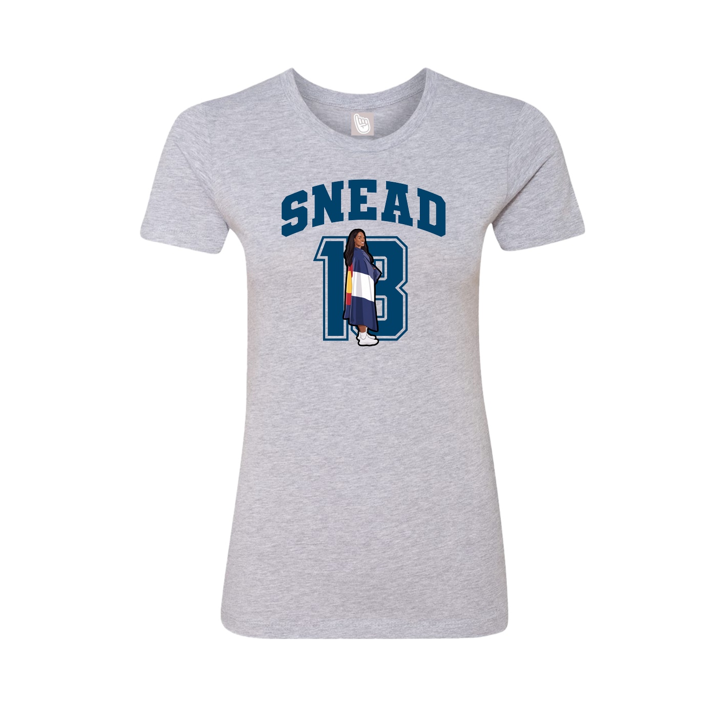 Fitted Women's Tee — Number in Grey