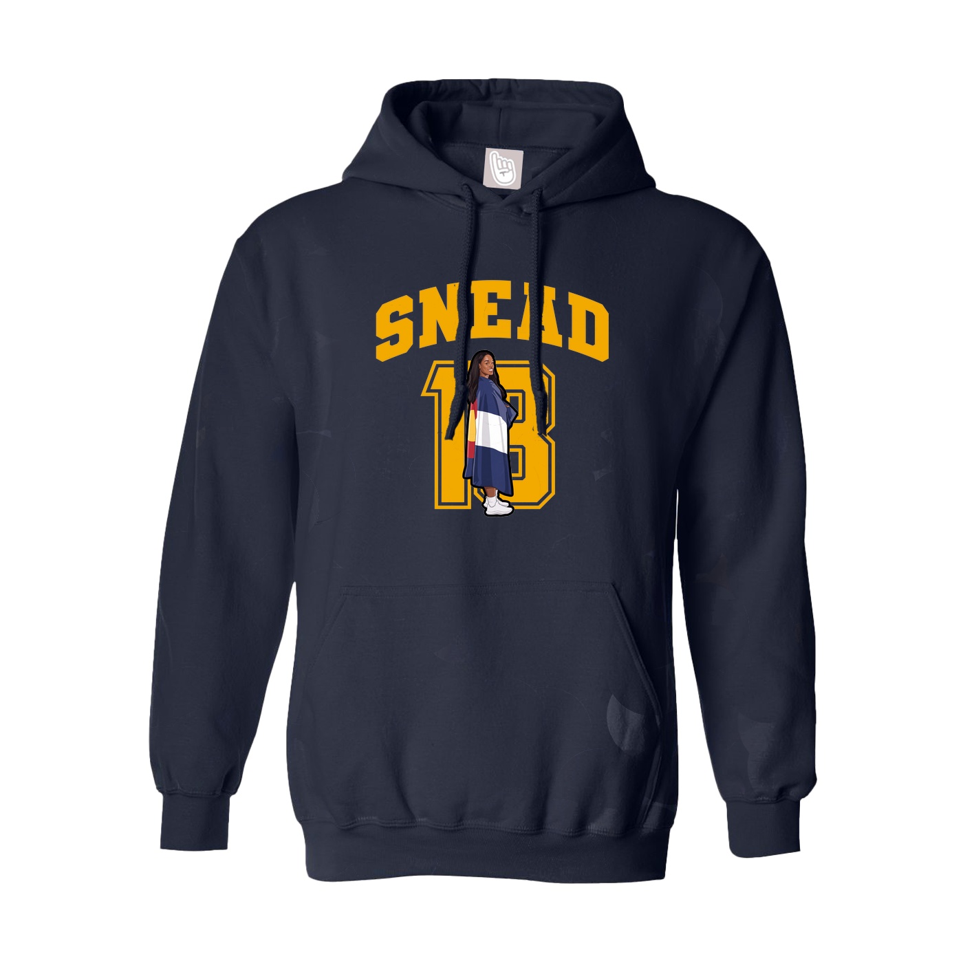 Youth Hoodie — Number in Navy