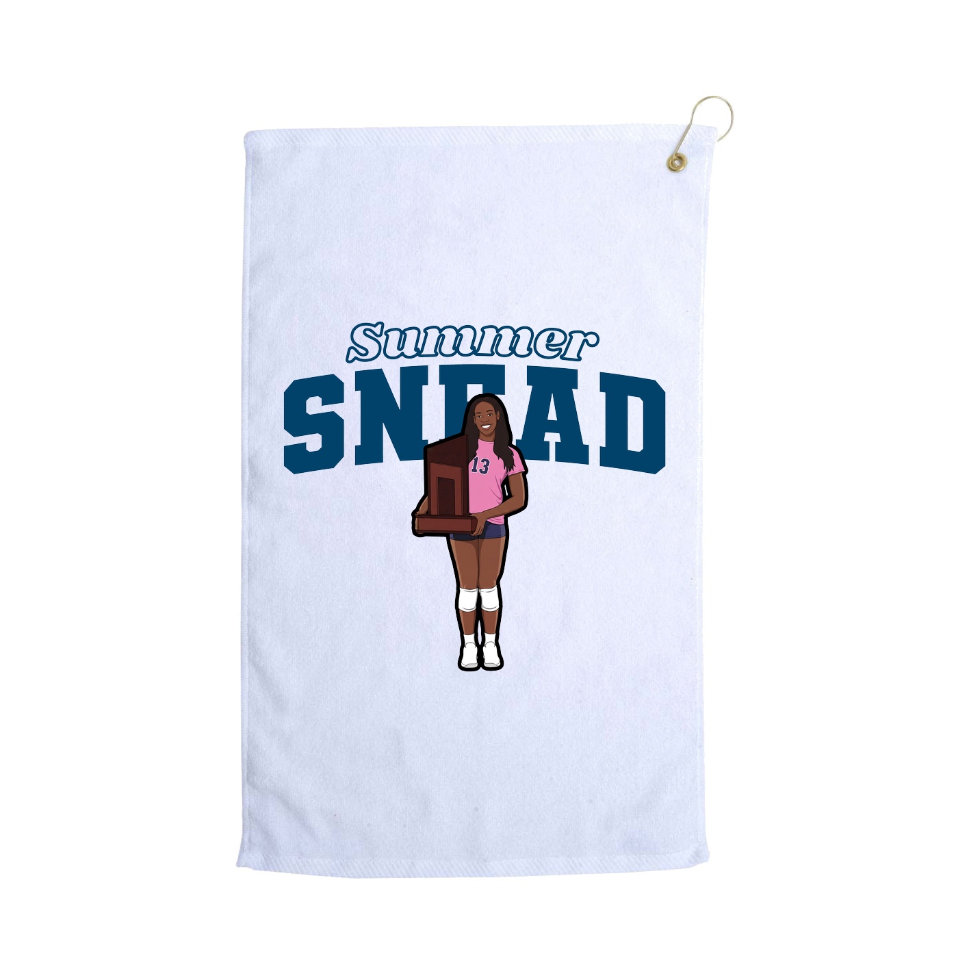 Golf Towel — Name Arch in White