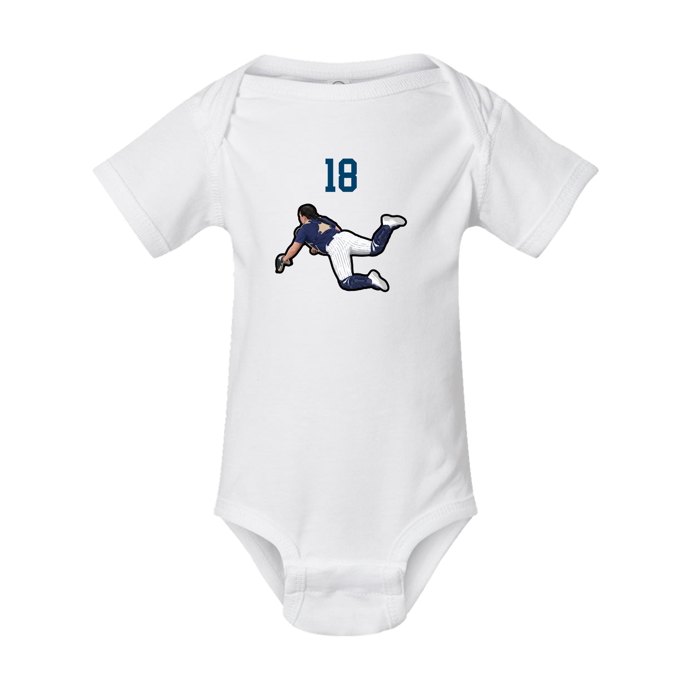 Baby Onesie — Number Top in White