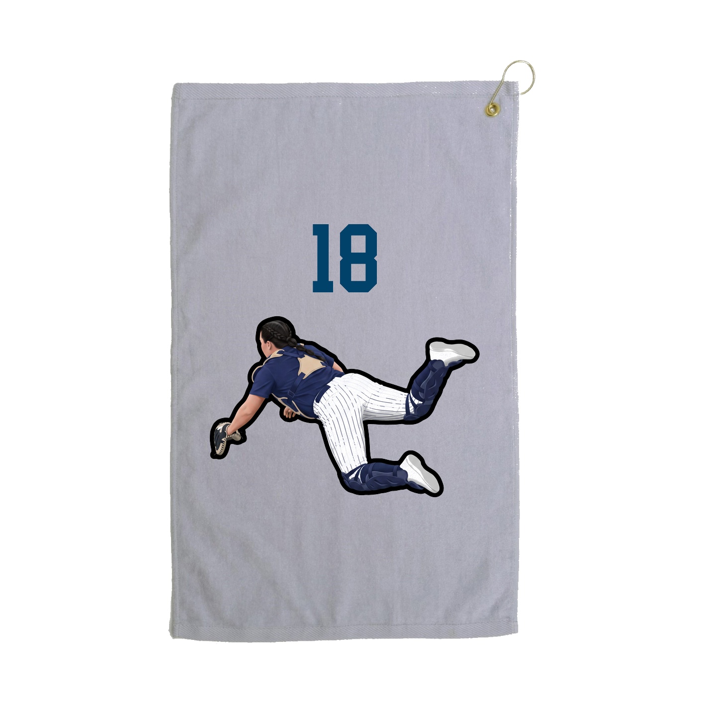 Golf Towel — Number Top in Grey