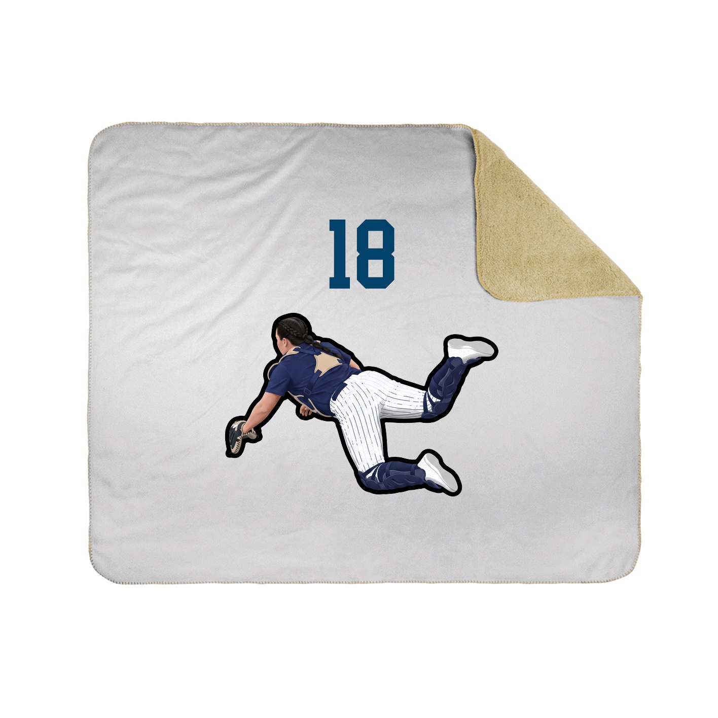 Throw Blanket — Number Top in White