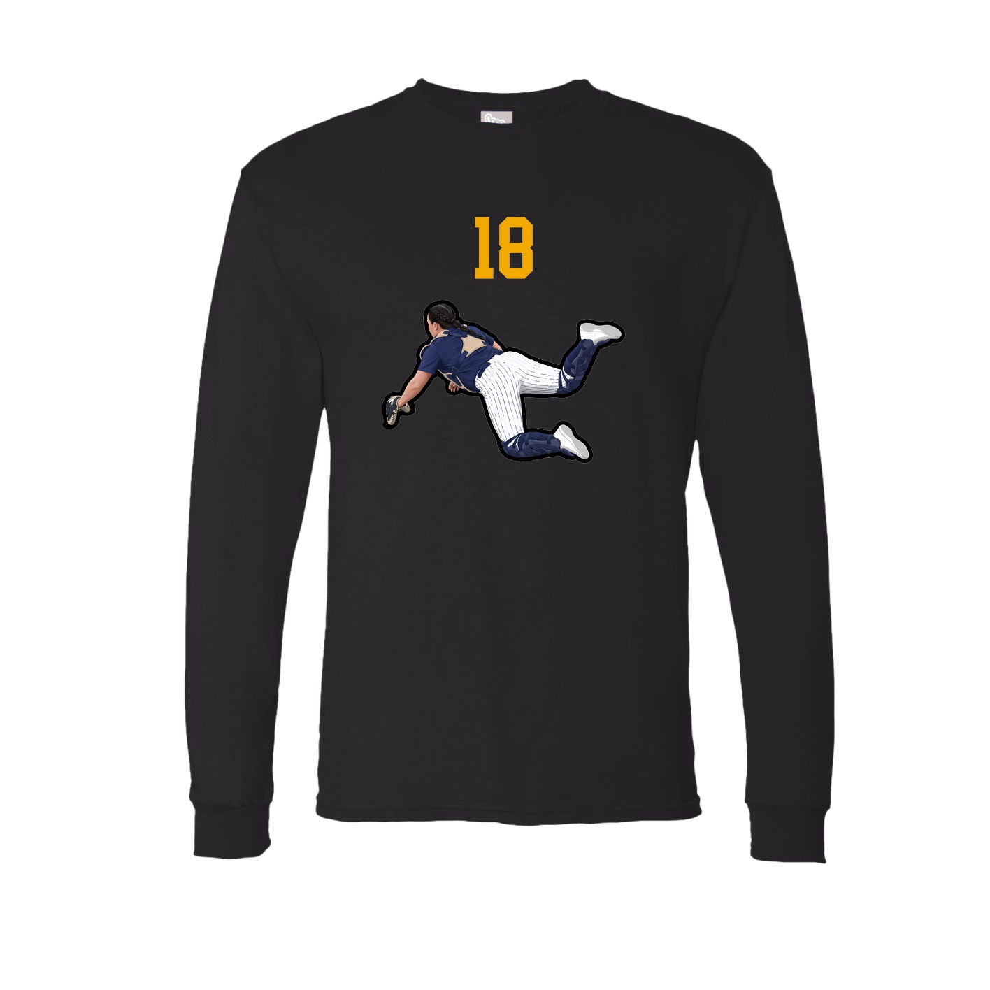 Long Sleeve Tee — Number Top in Black