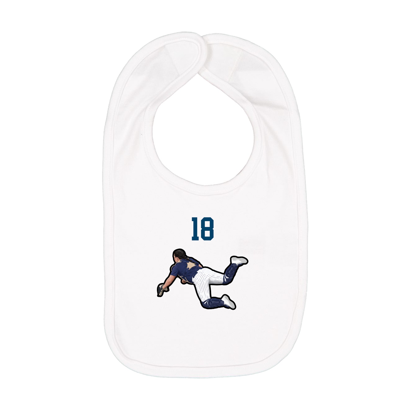 Infant Bib — Number Top in White