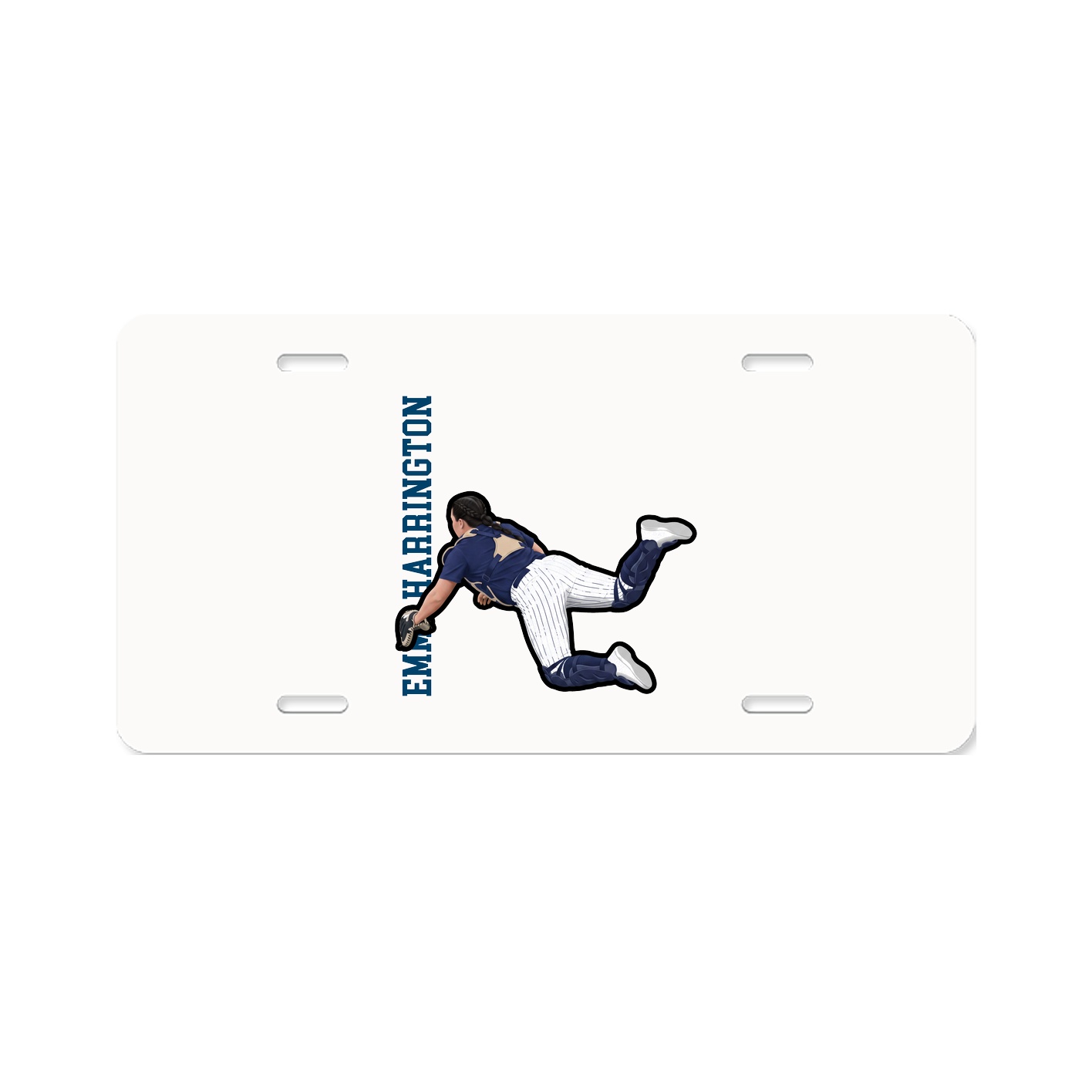 License Plate — Name Vertical in Classic
