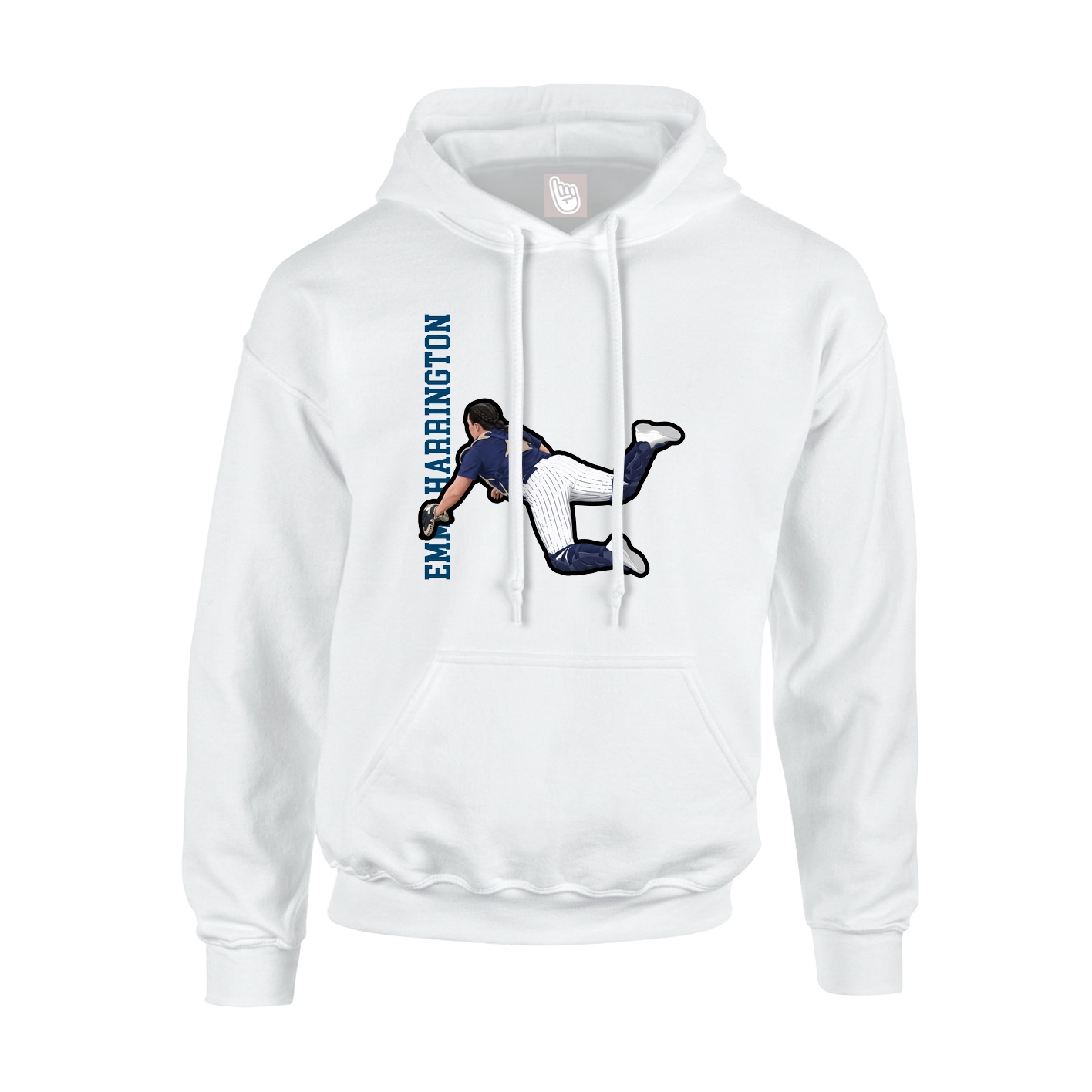 Hoodie — Name Vertical in White