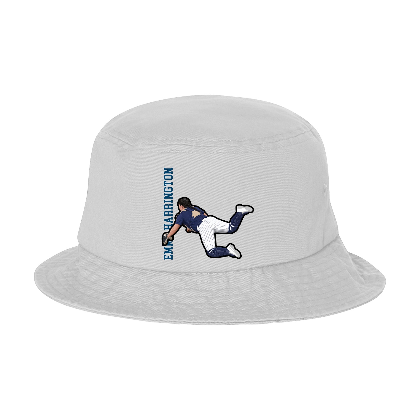 Bucket Cap — Name Vertical in White